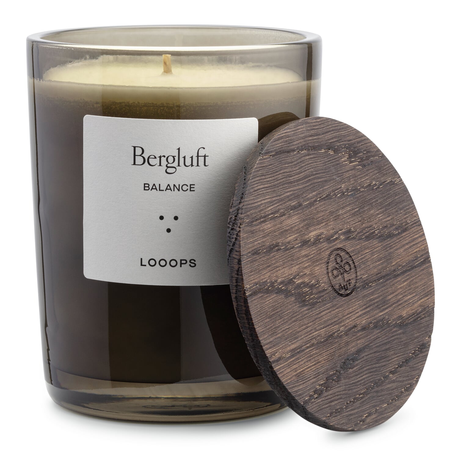 Looops scented candle with wooden lid
