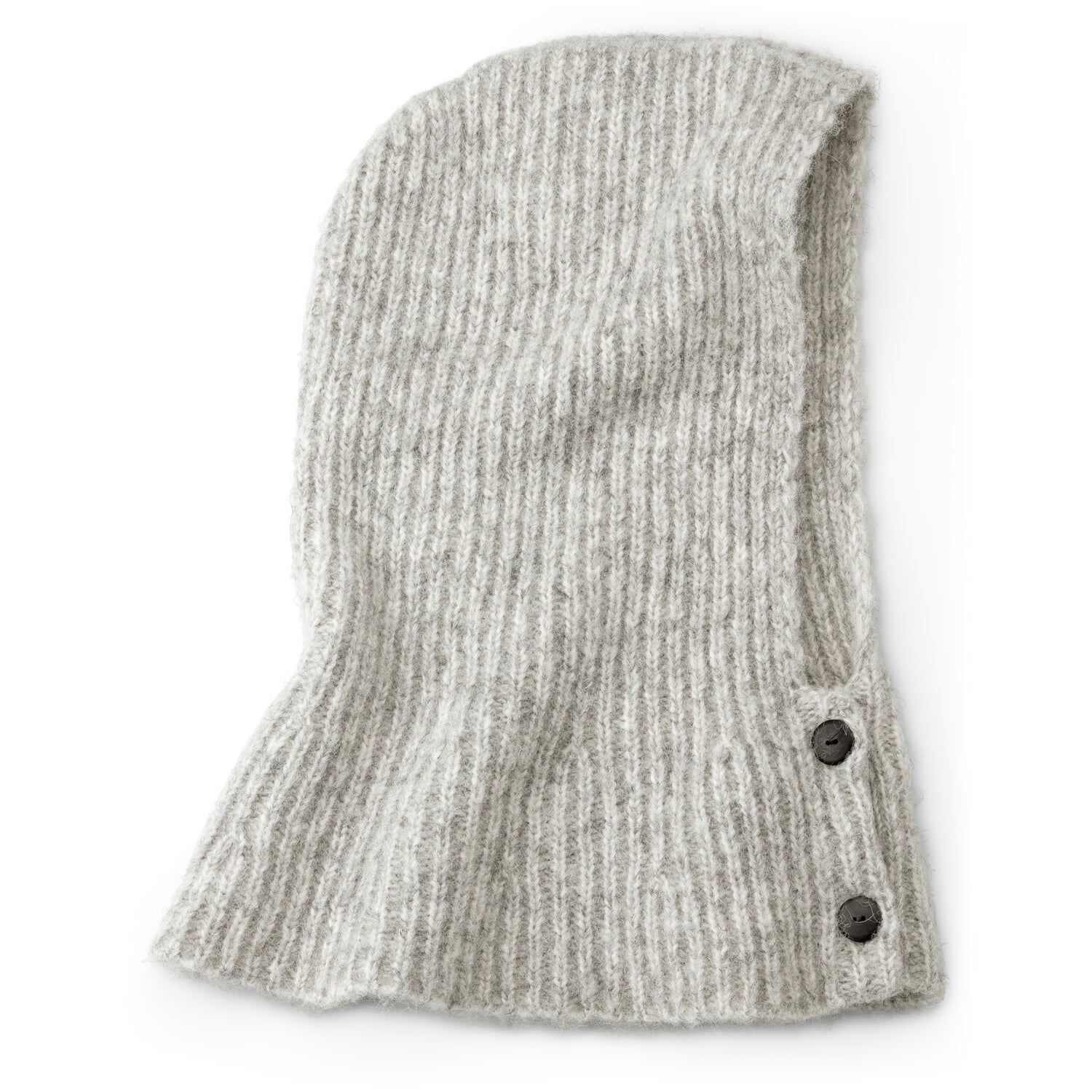 Unisex knitted hood mottled, ecru