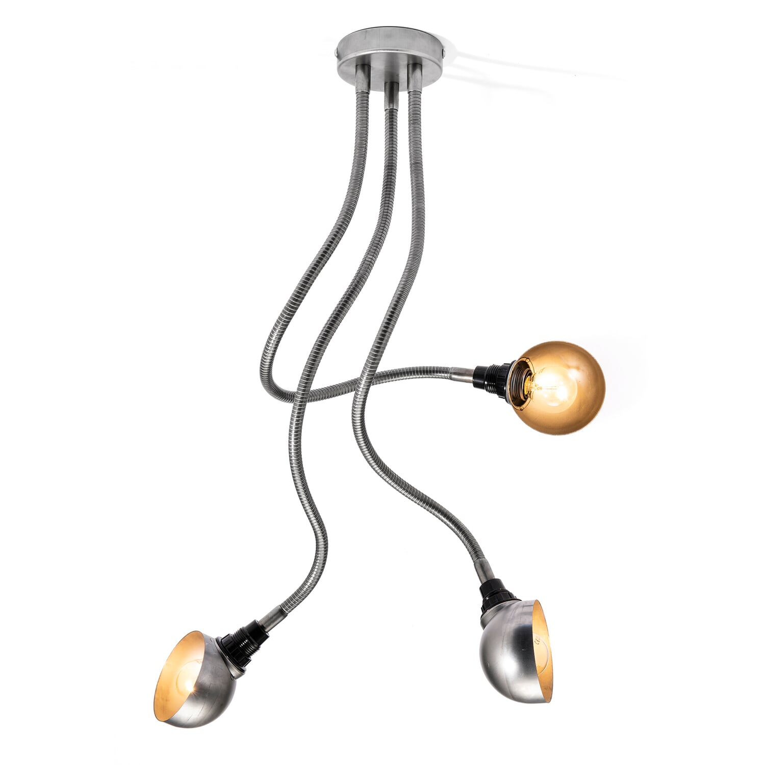 Wall and ceiling light three-arm flexible