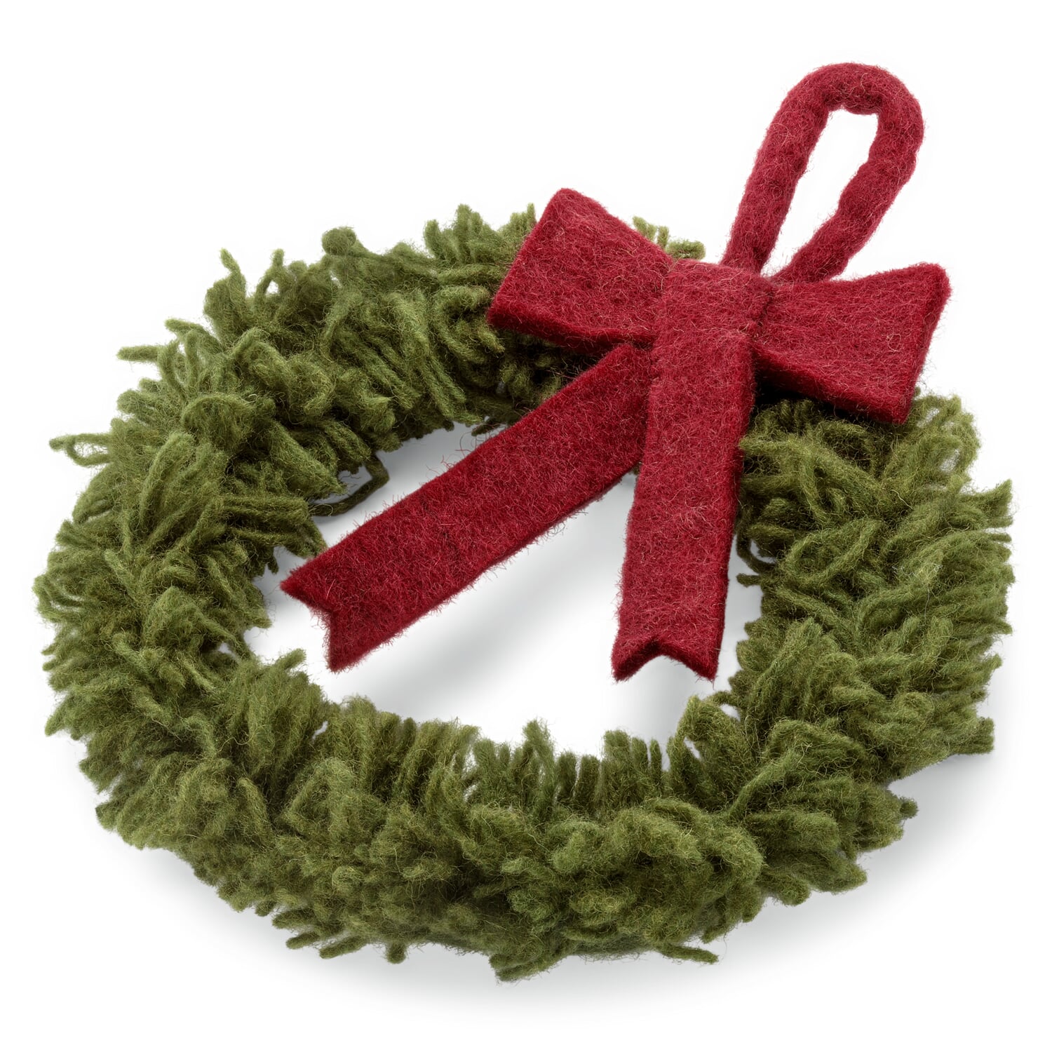 Door wreath wool with felt bow