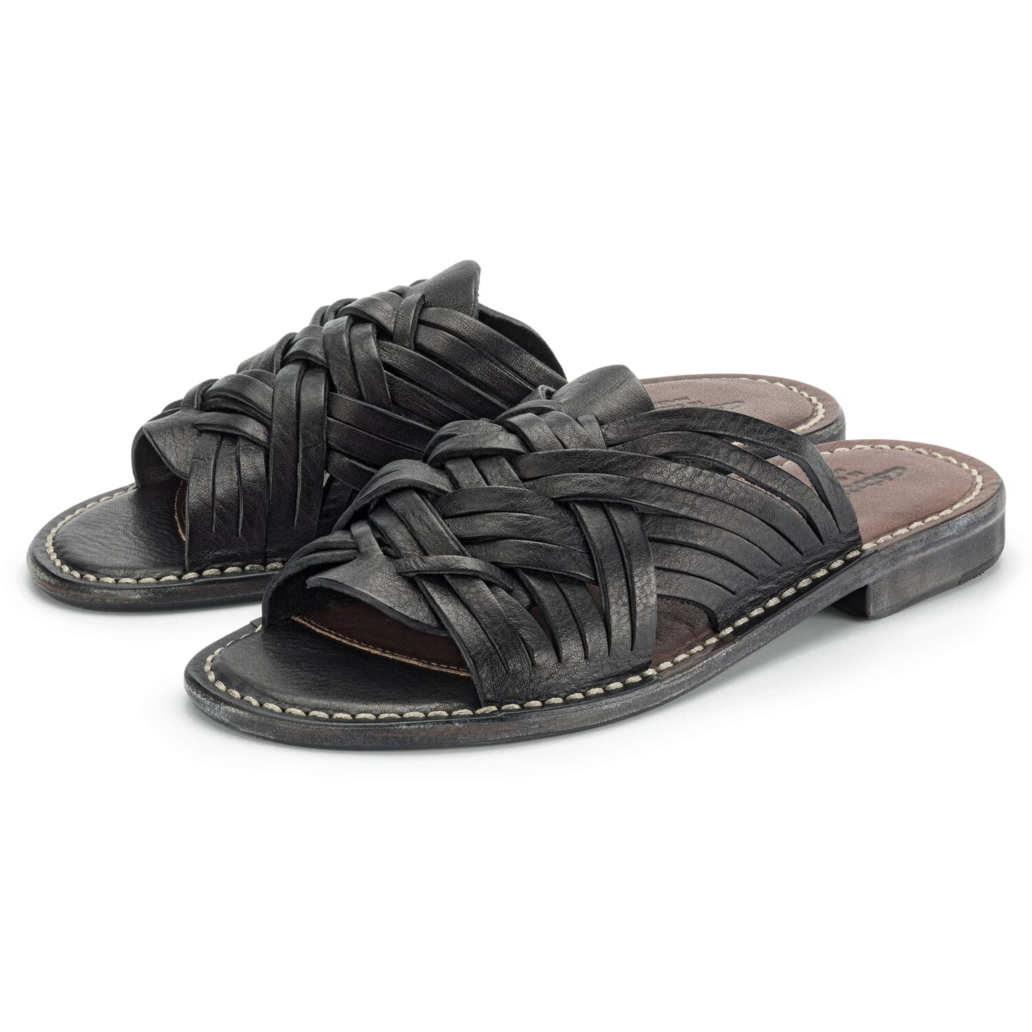 Ladies leather sandal braided