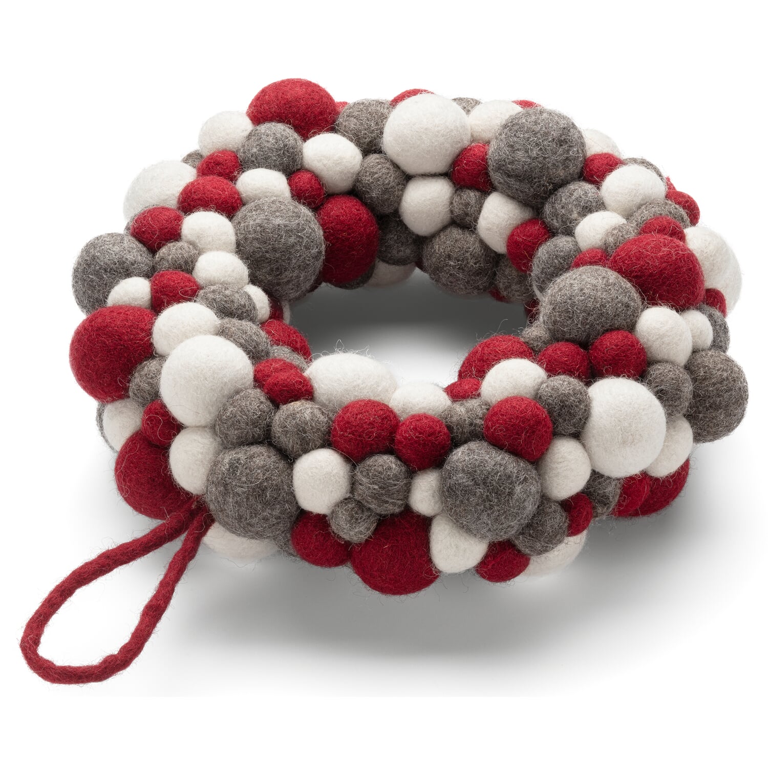 Door wreath felt winter colors