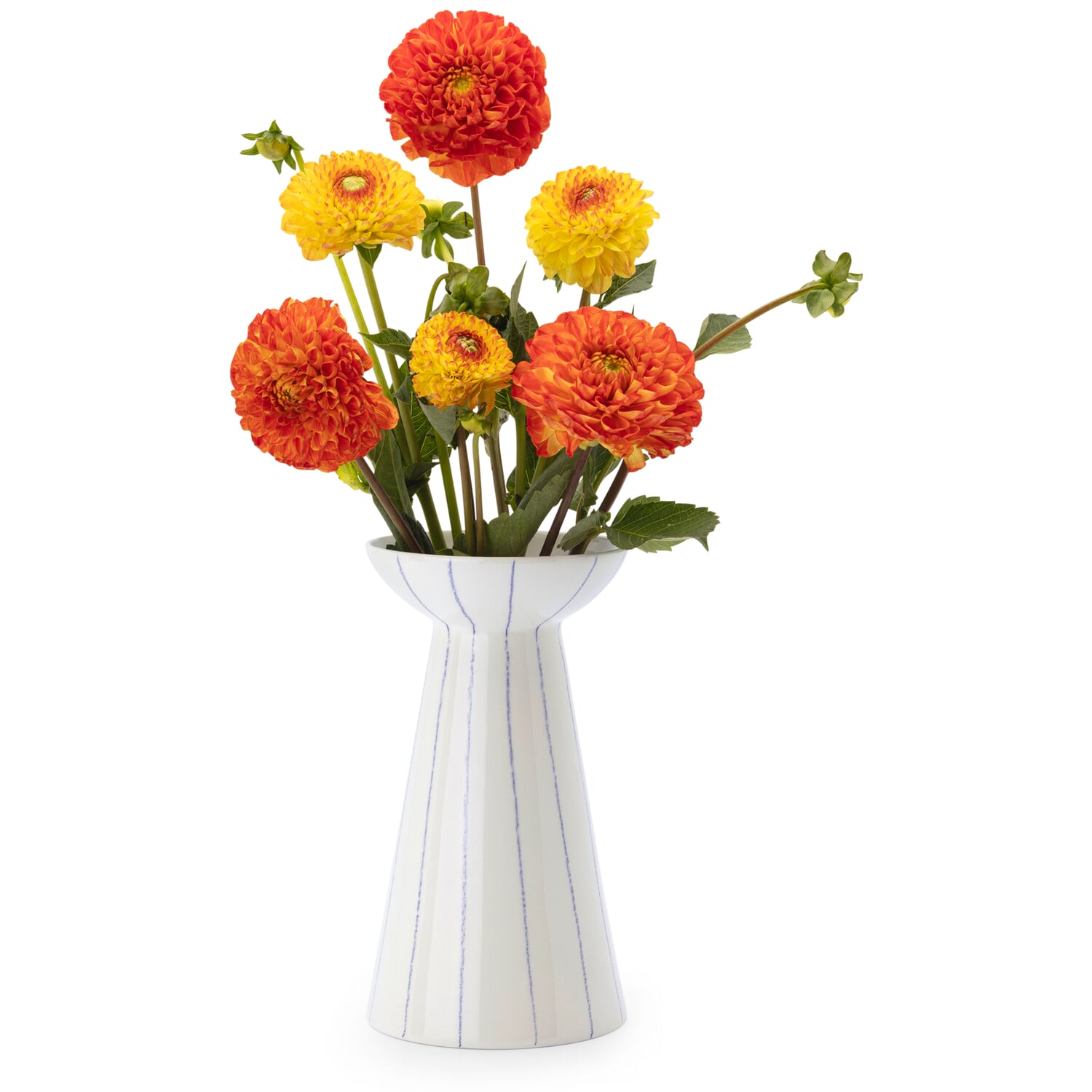 Vase ceramic hand-painted blue