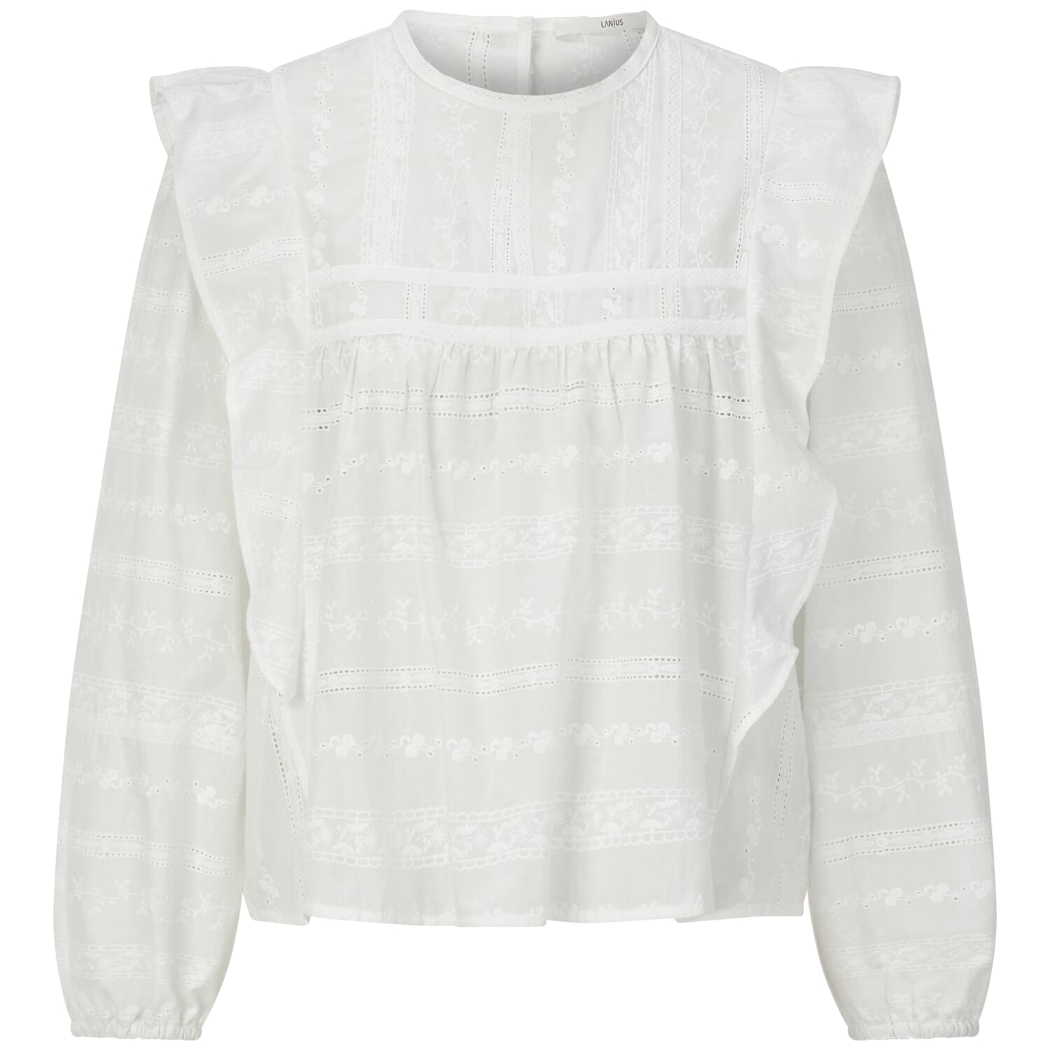 Women's embroidered blouse with flounces