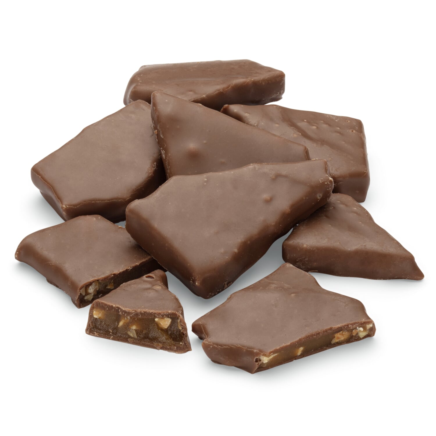 Almond brittle with orange and chocolate