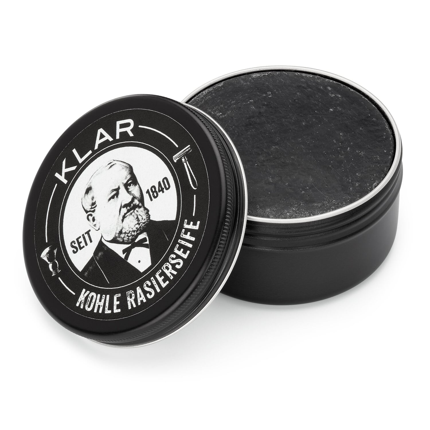 Clear shaving soap activated carbon