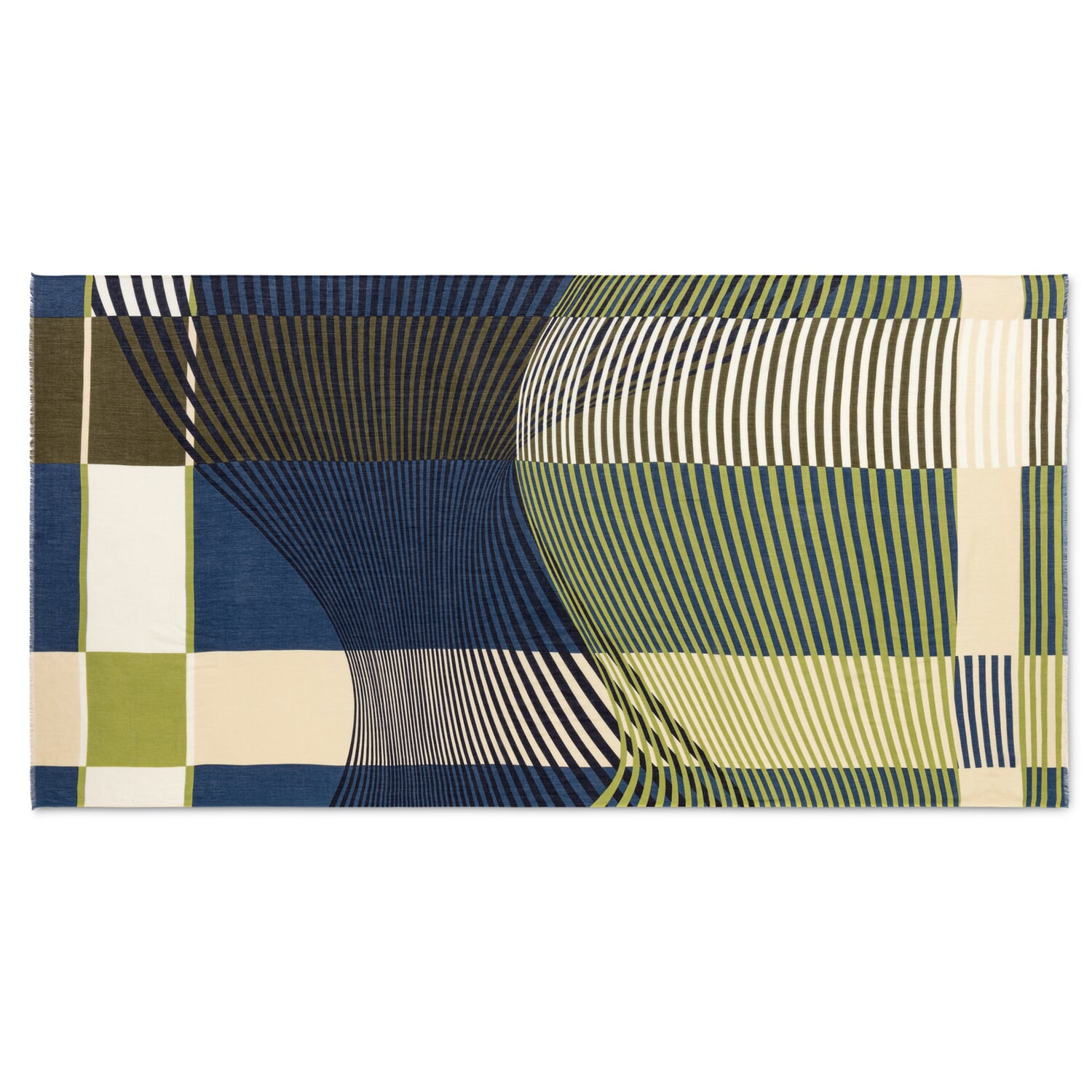 Women's scarf, striped, blue-green