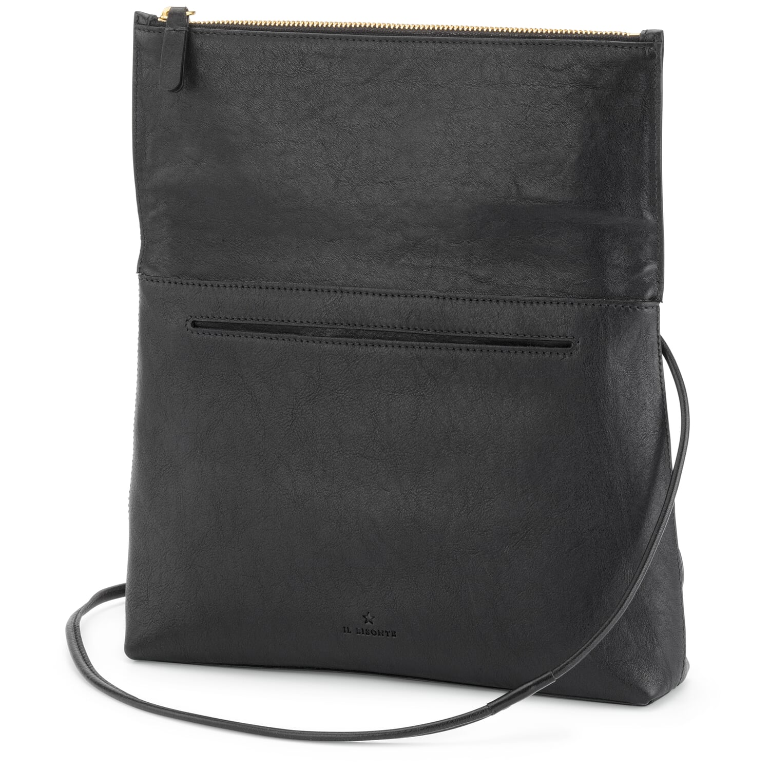 Leather handbag, black