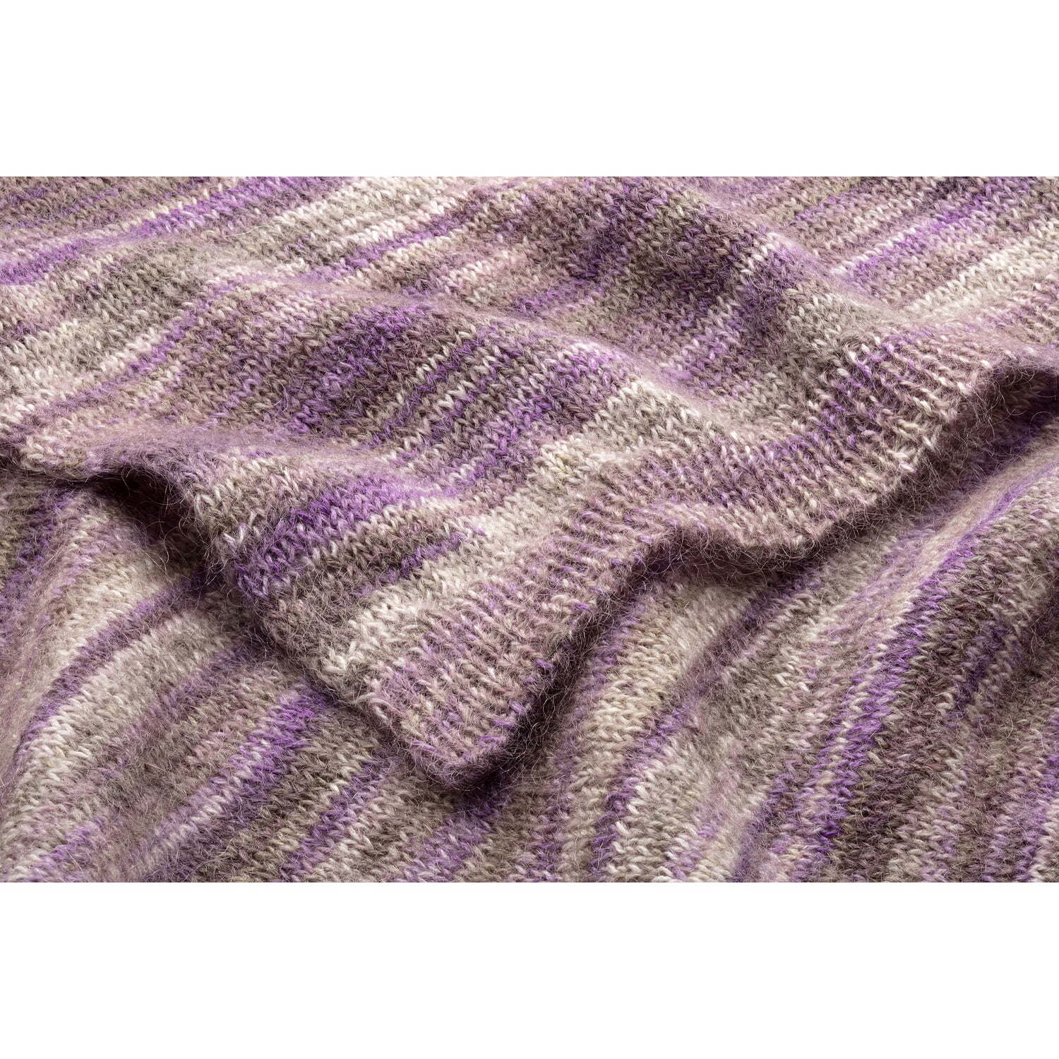 Unisex knitted scarf, mottled, mauve
