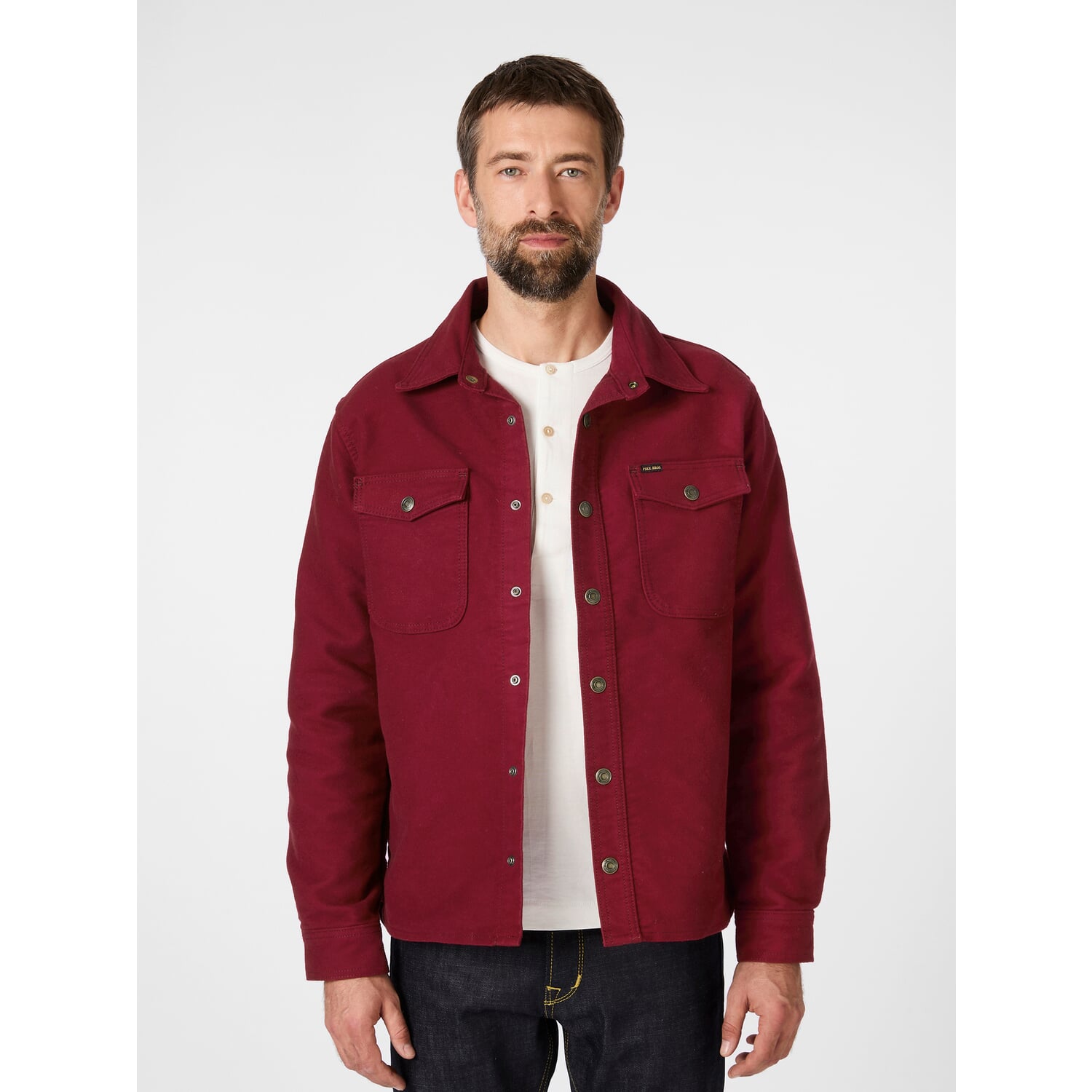 Mens shirt jacket moleskin