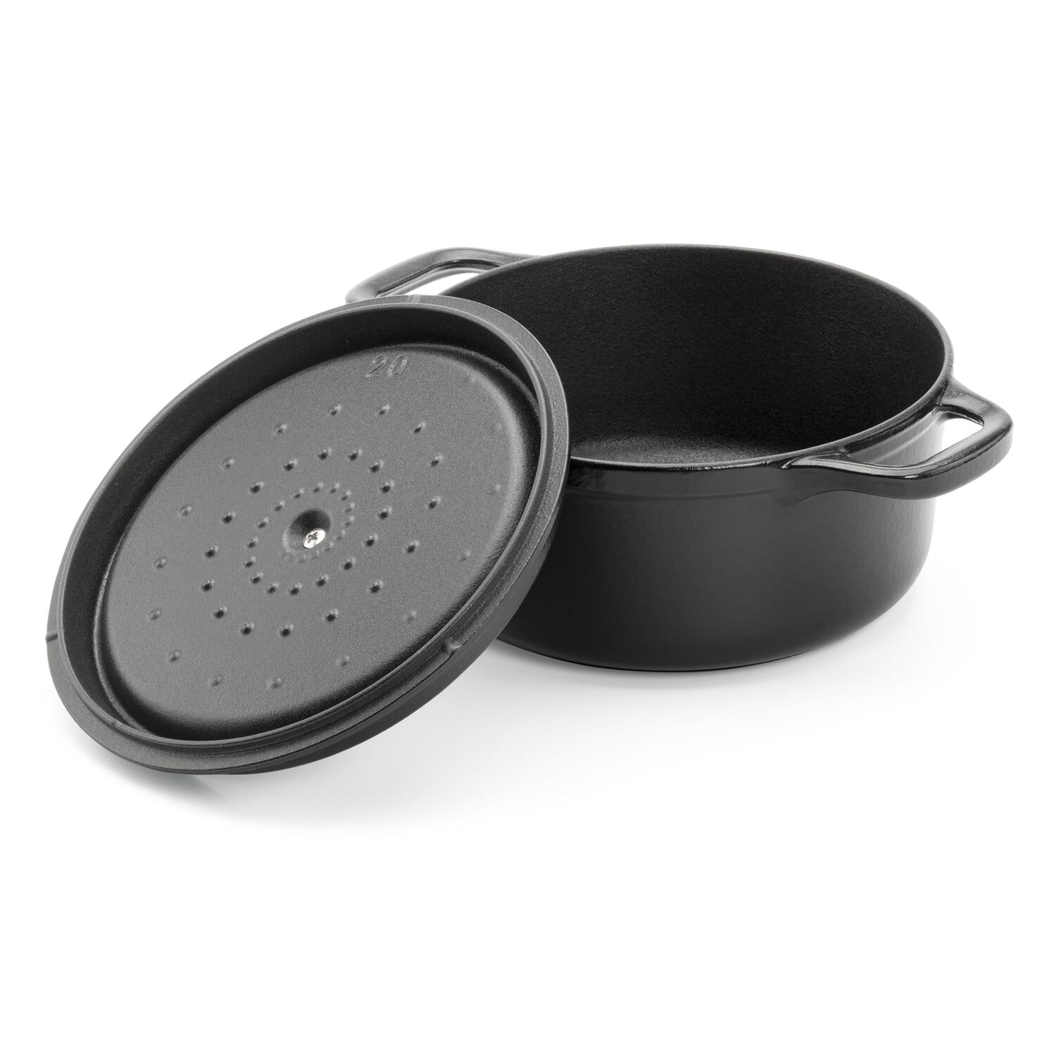 Cast iron roaster enameled round