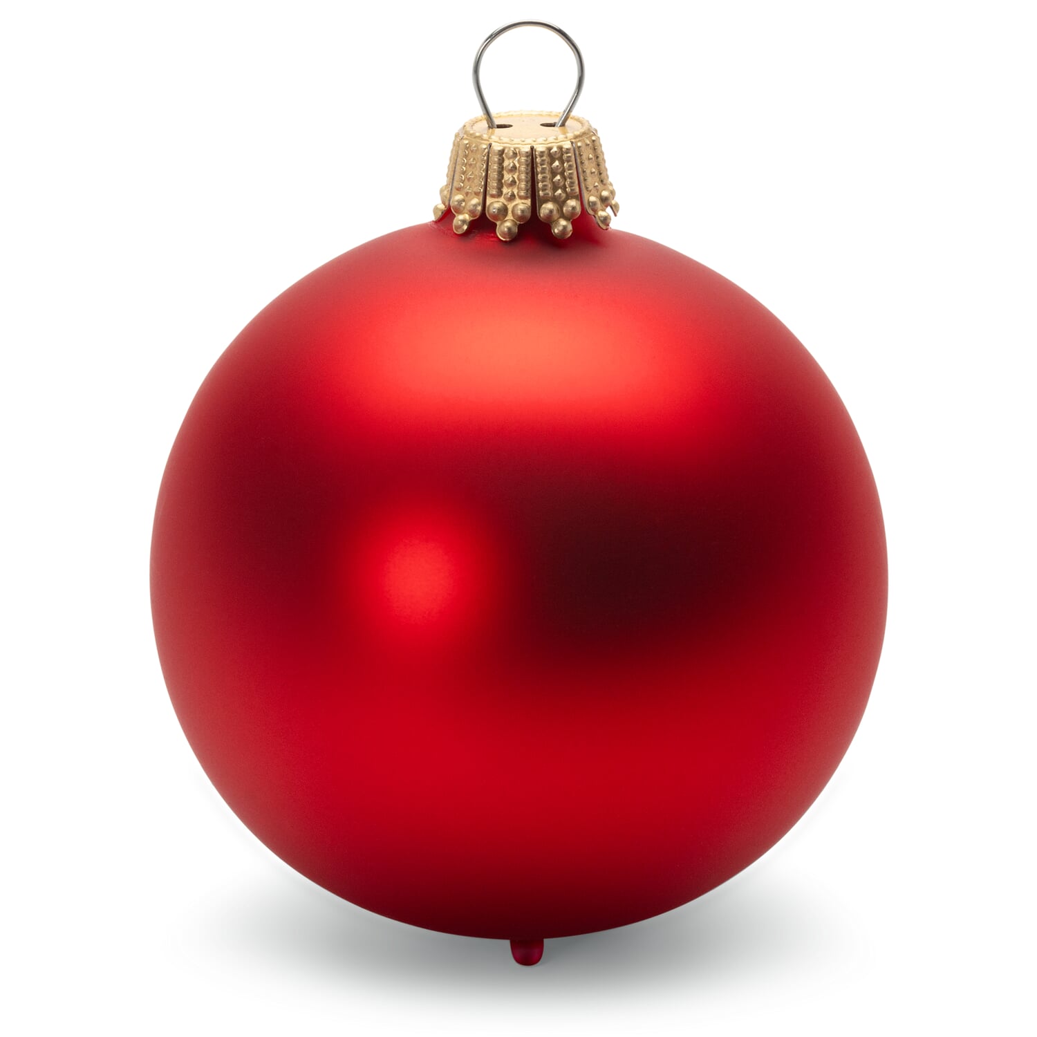 Lauscha tree ball glass matt red 6 cm