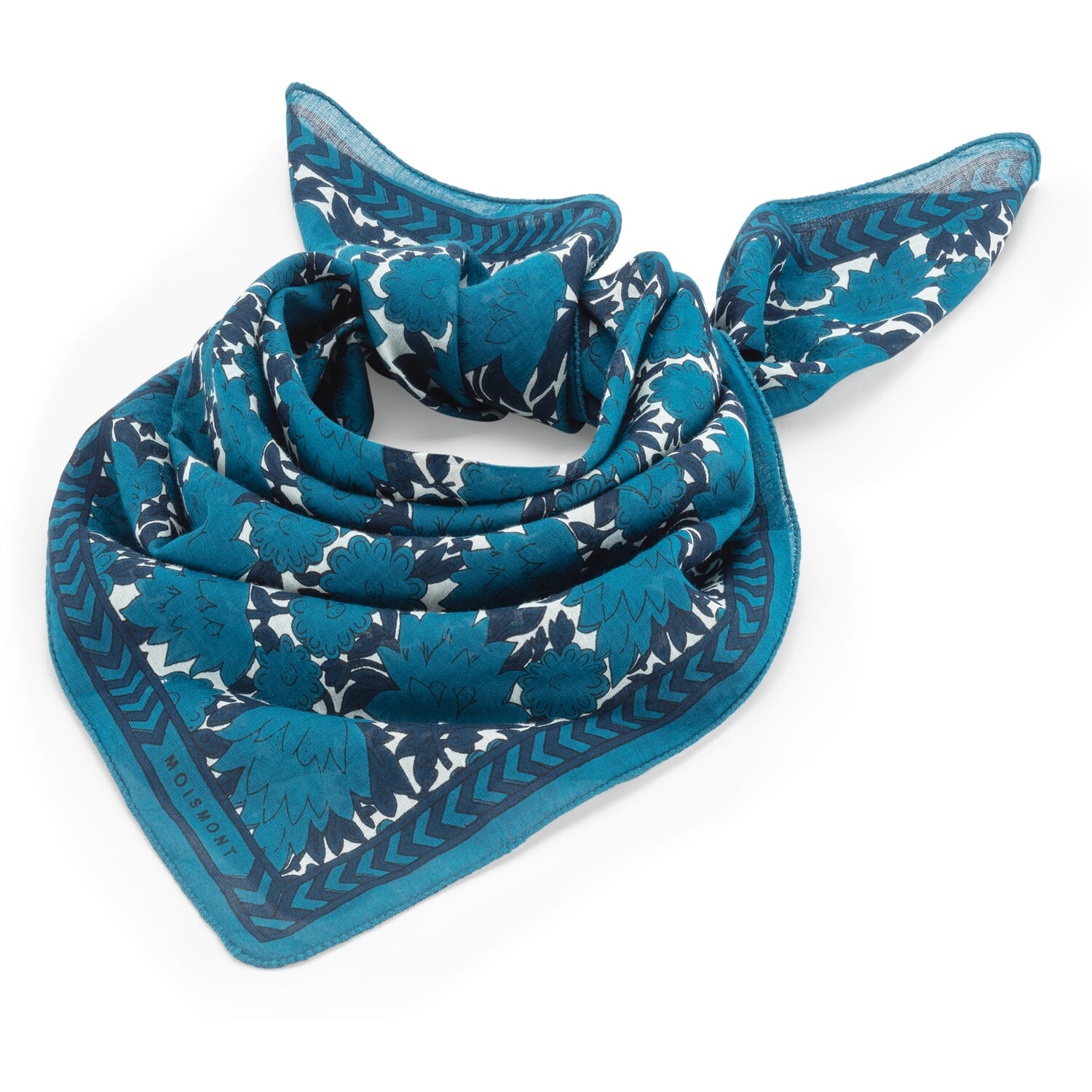 Unisex scarf N&deg; 791 floral, blue