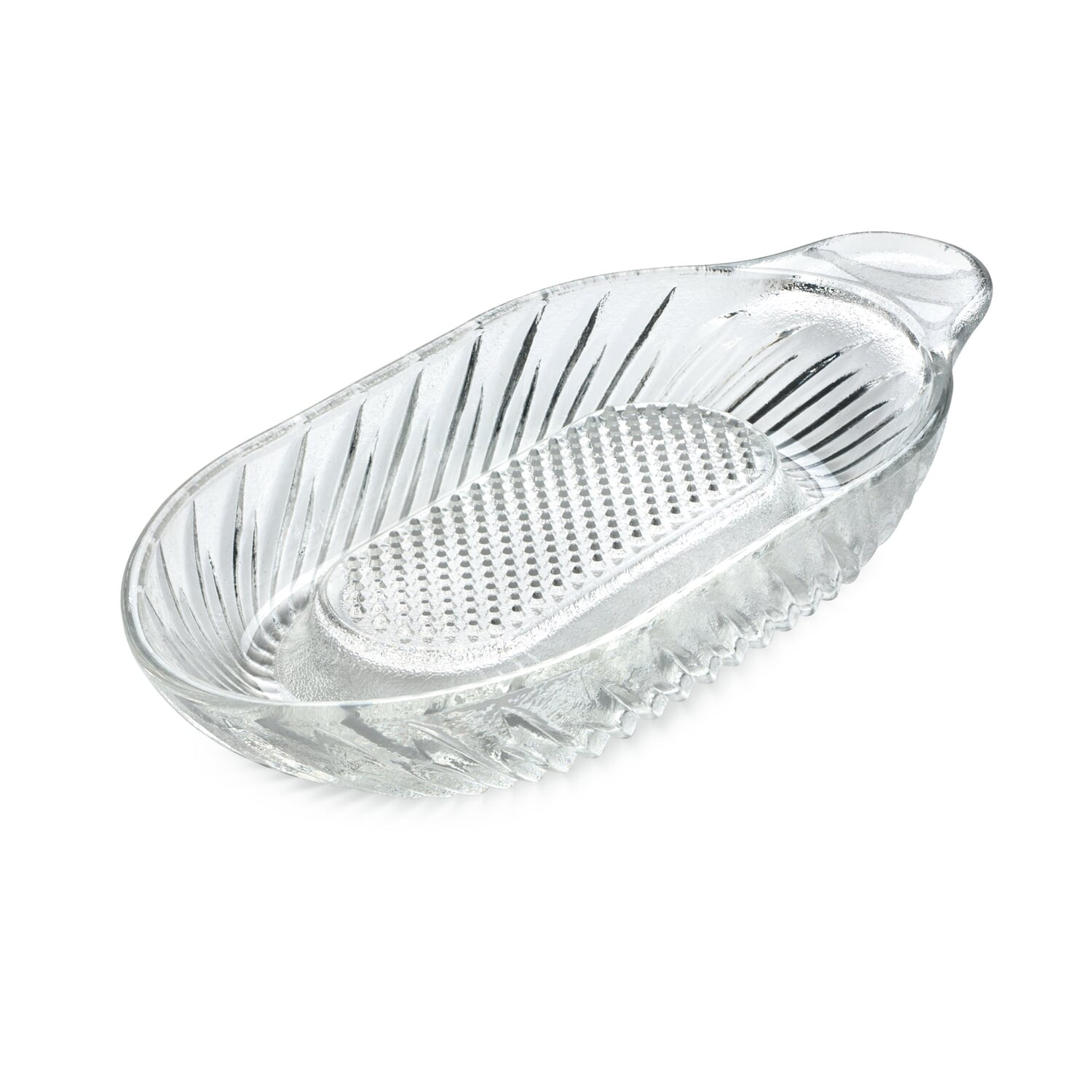 Glass raw food and apple grater