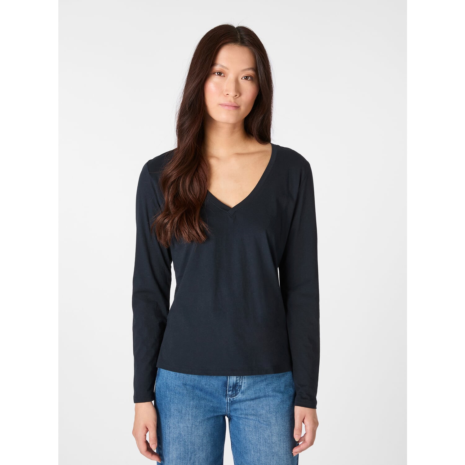Ladies' longsleeve V-neck
