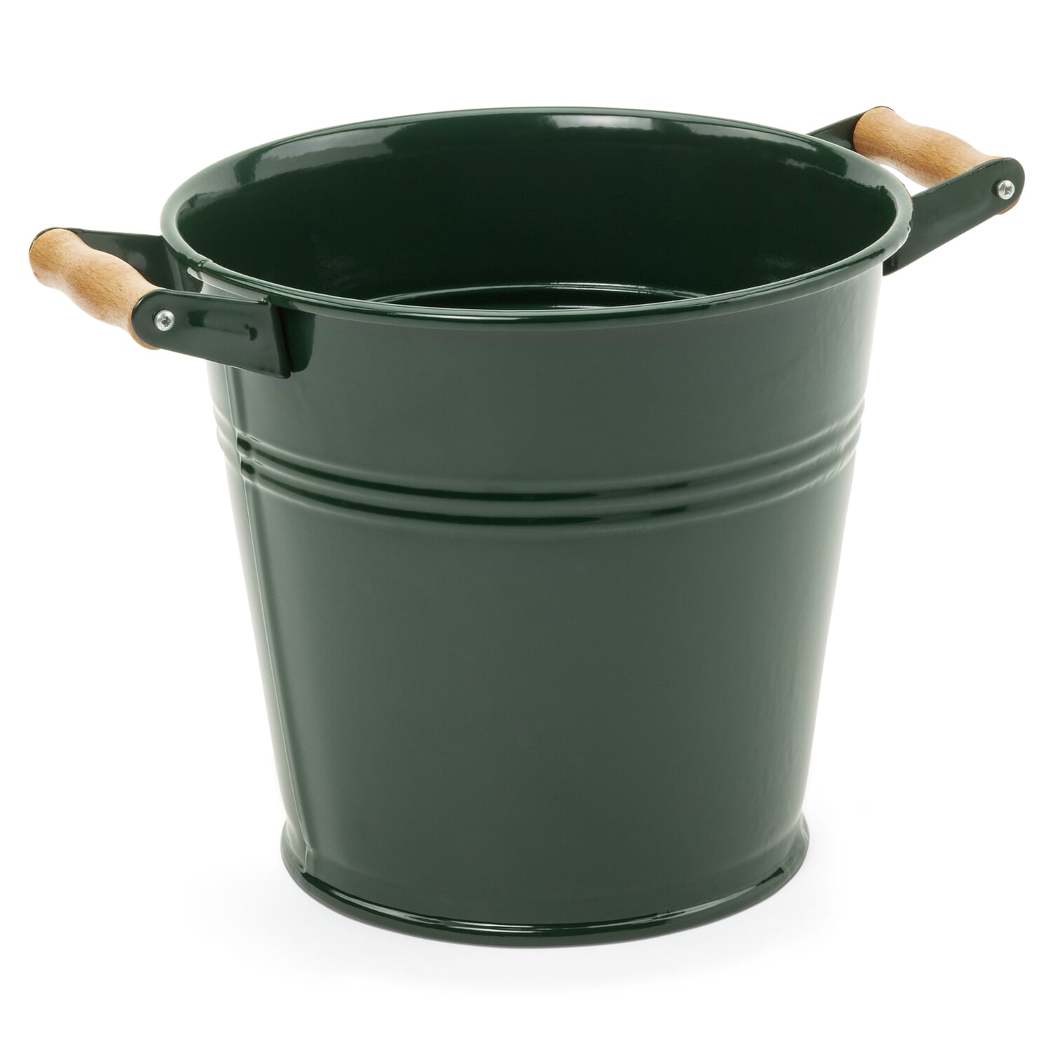 Planter with wooden handles