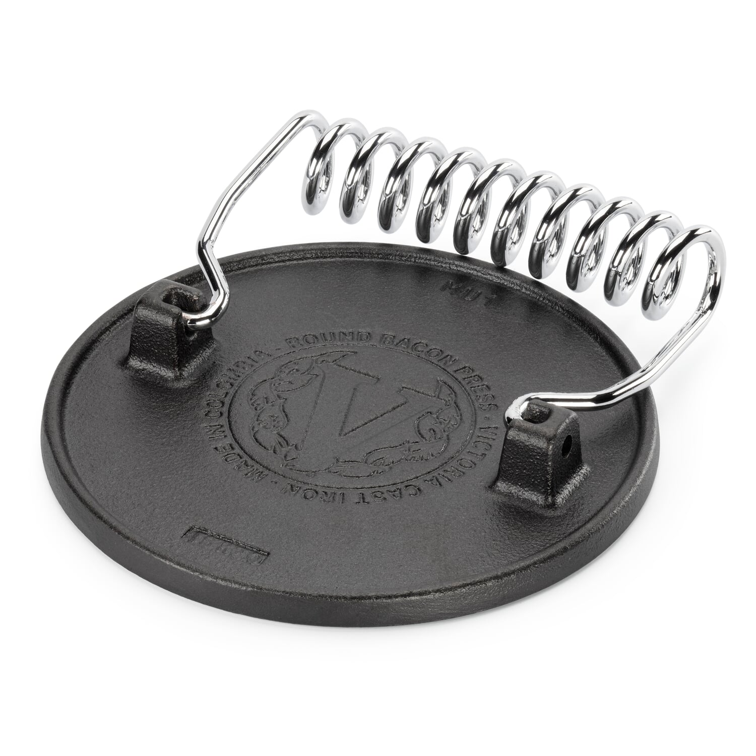 Roast and grill food press cast iron