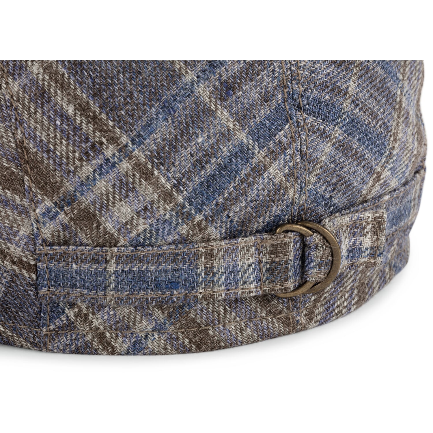 Men's plaid linen cap