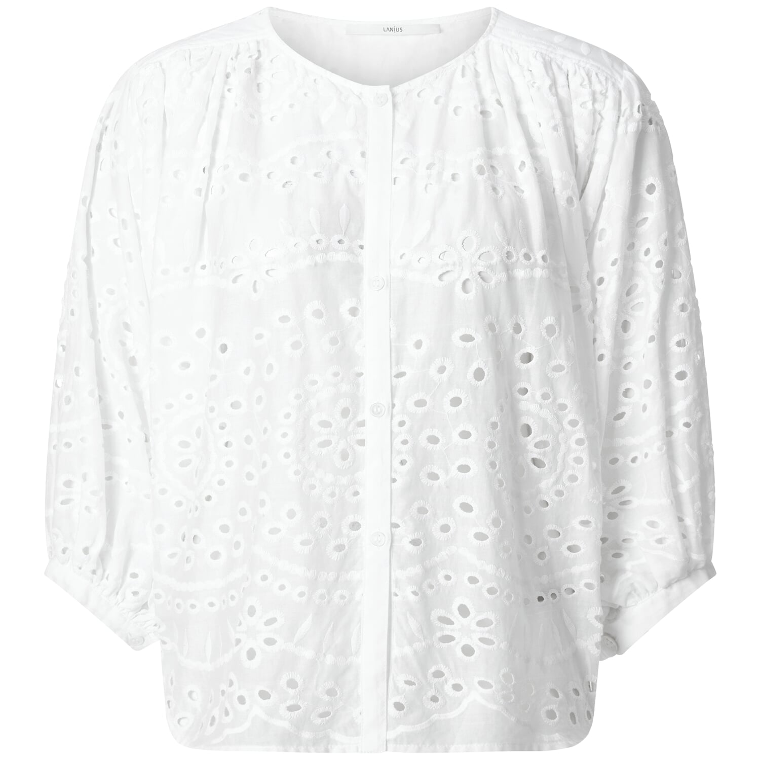 Women's blouse with eyelet embroidery