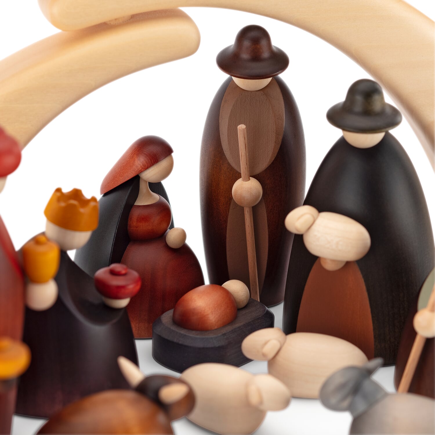 Small hand-turned crib set