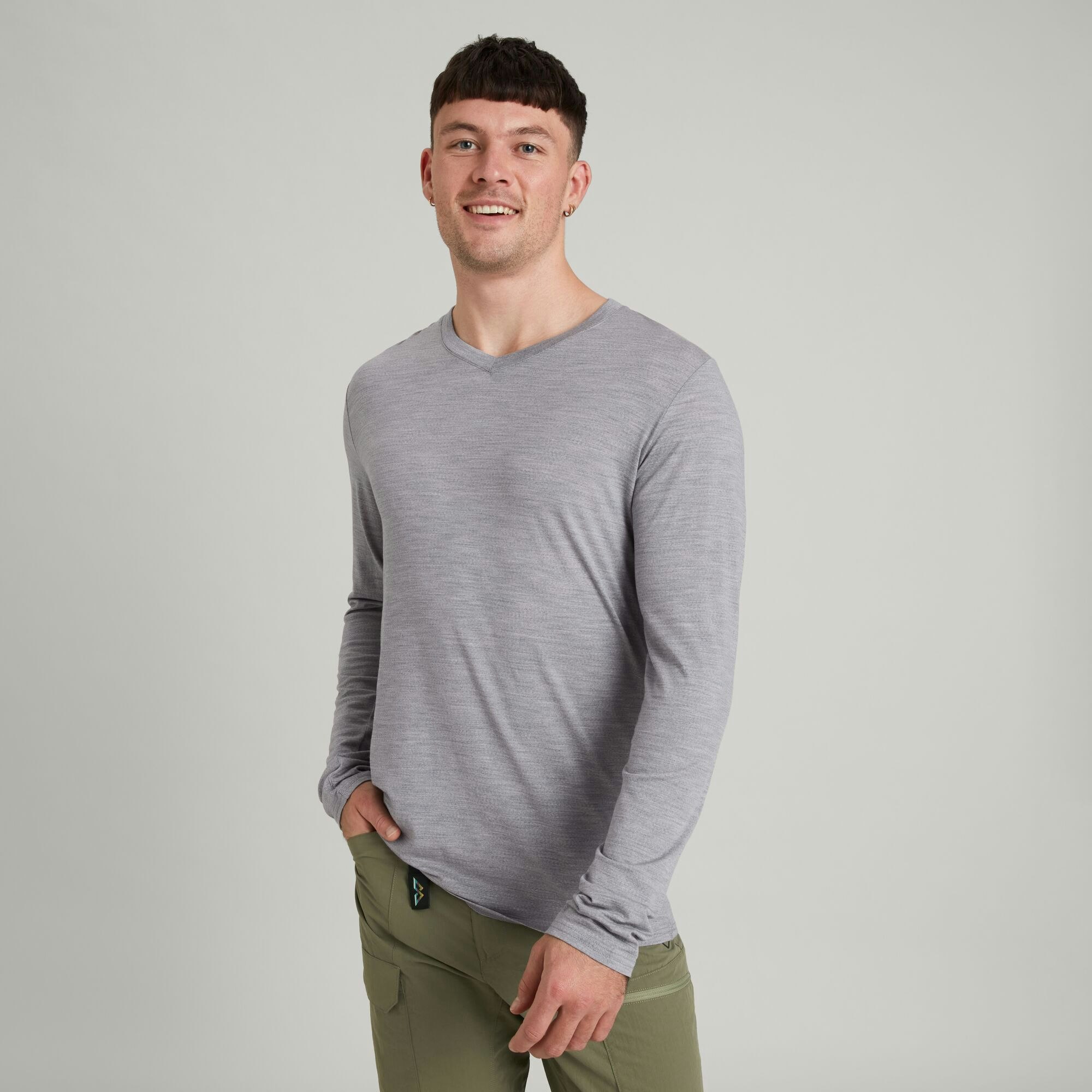 Men's 100% Merino Long Sleeve V-Top