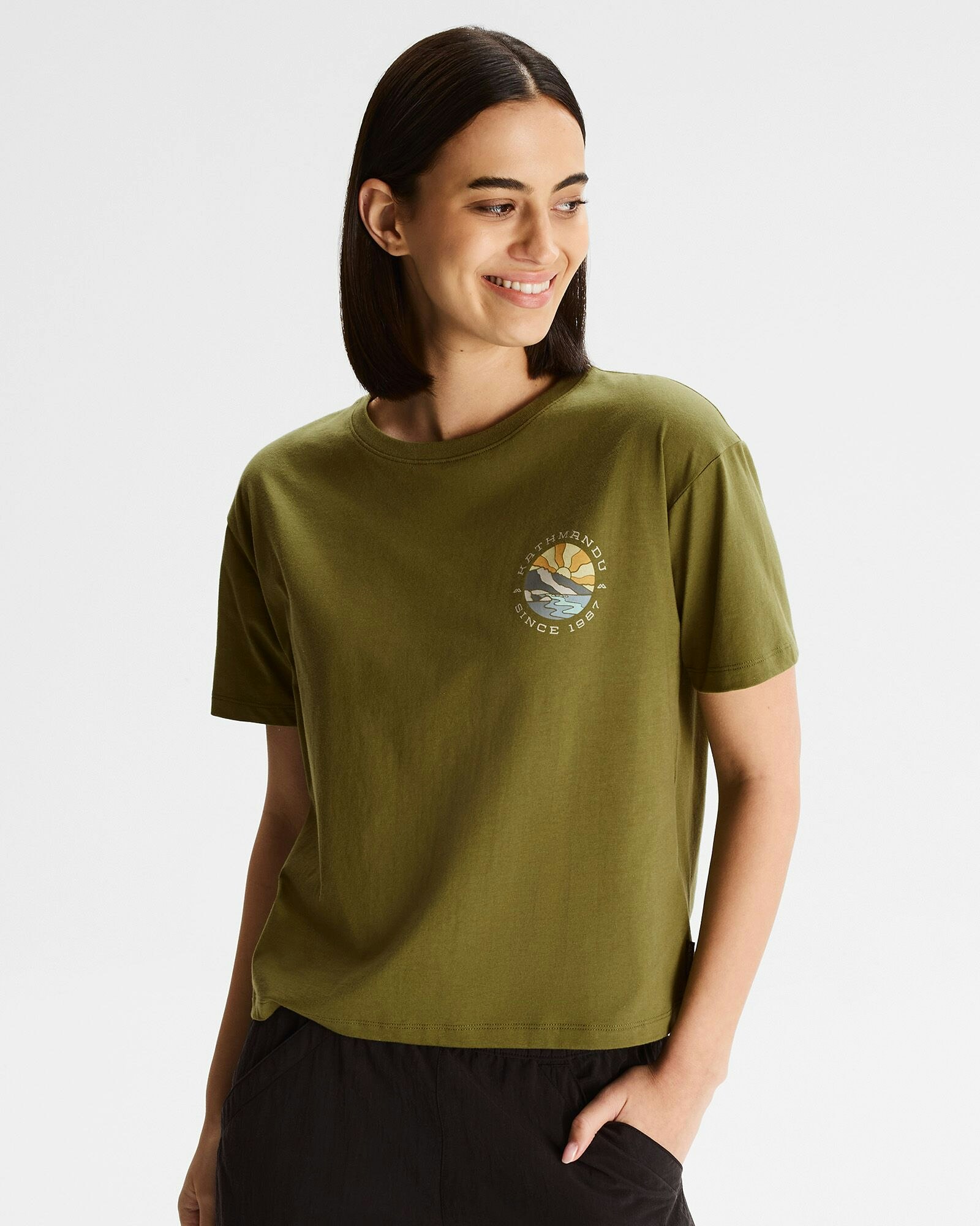 Women's Kathmandu Logo Sunburst Organic Cotton T-shirt