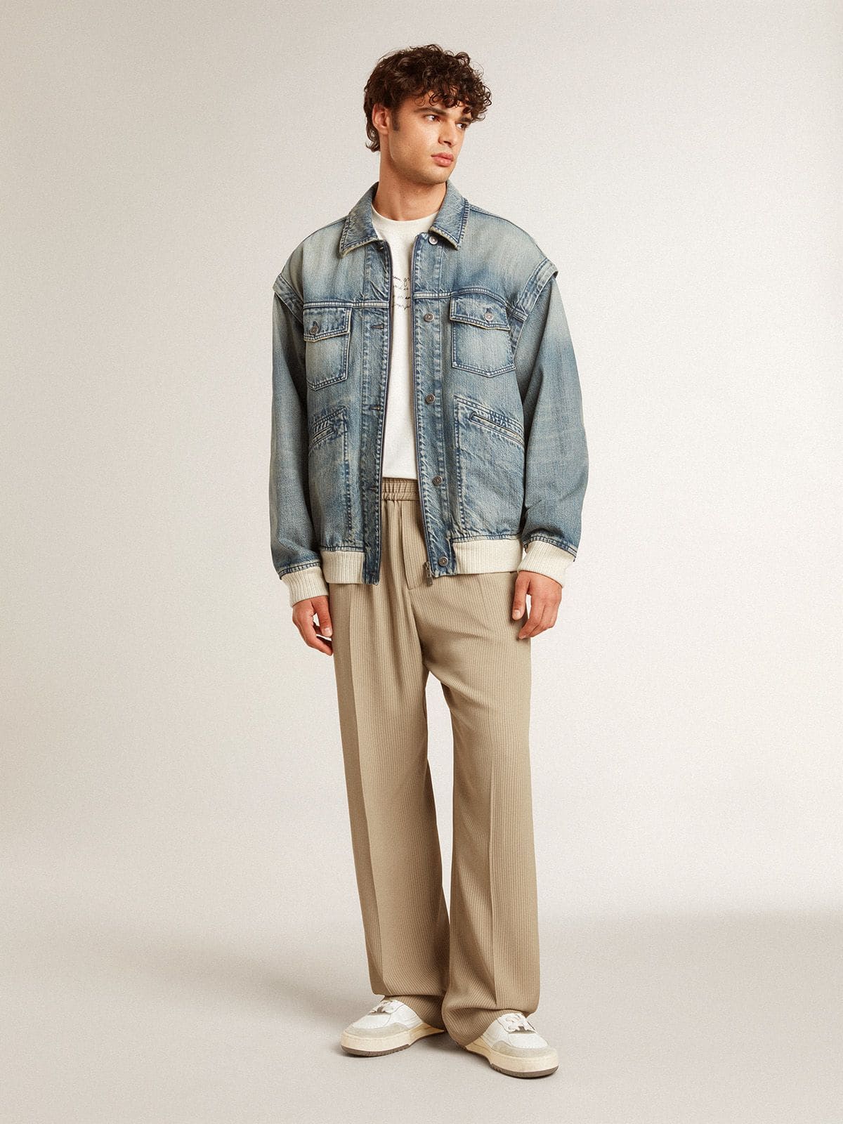 Men's Forty2 with pink star and white leather heel tab