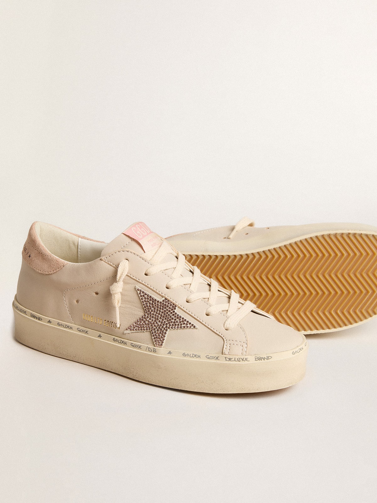 Hi Star LTD in nappa with suede star and pink Swarovski crystals