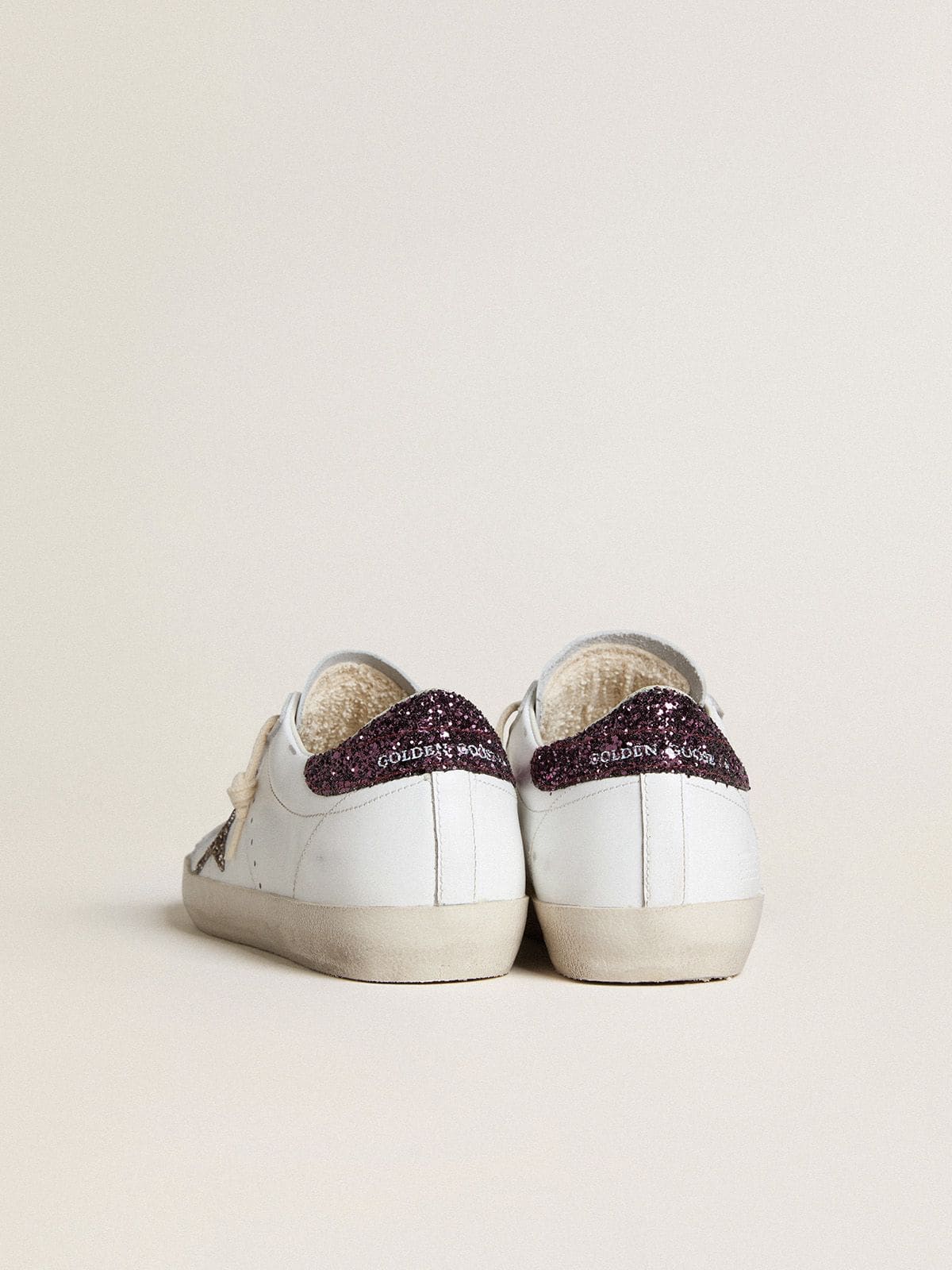 Women's Super-Star with silver glitter star and lilac glitter heel tab