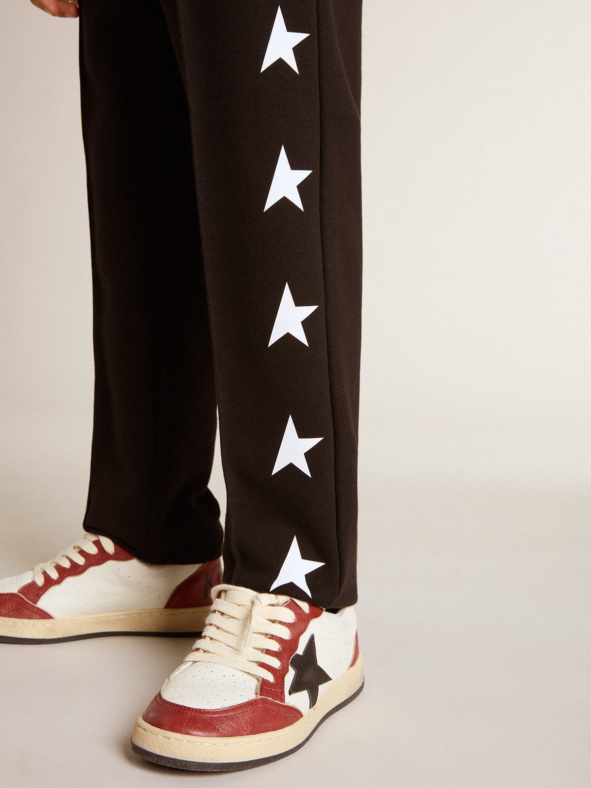 Boys' black joggers with white stars