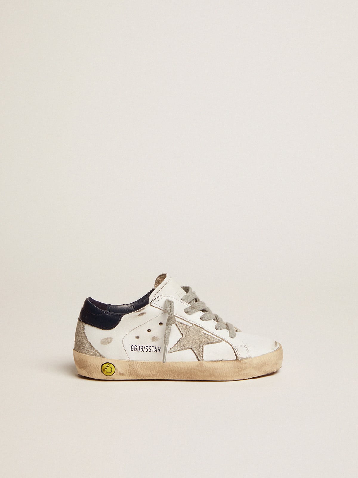 Junior Super-Star with gray suede star and blue heel tab
