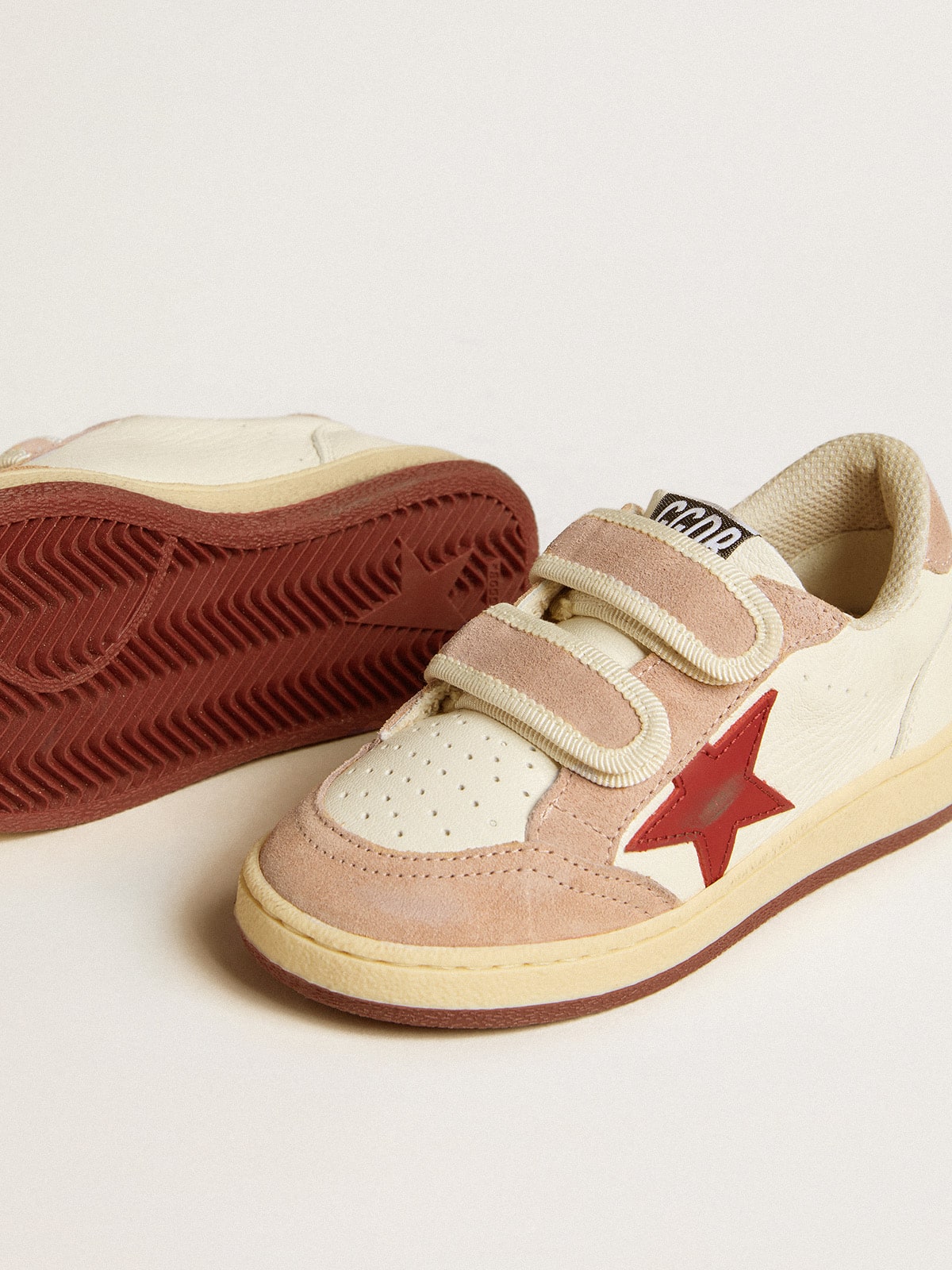Ball Star Young in nappa with nappa star and pink suede heel tab