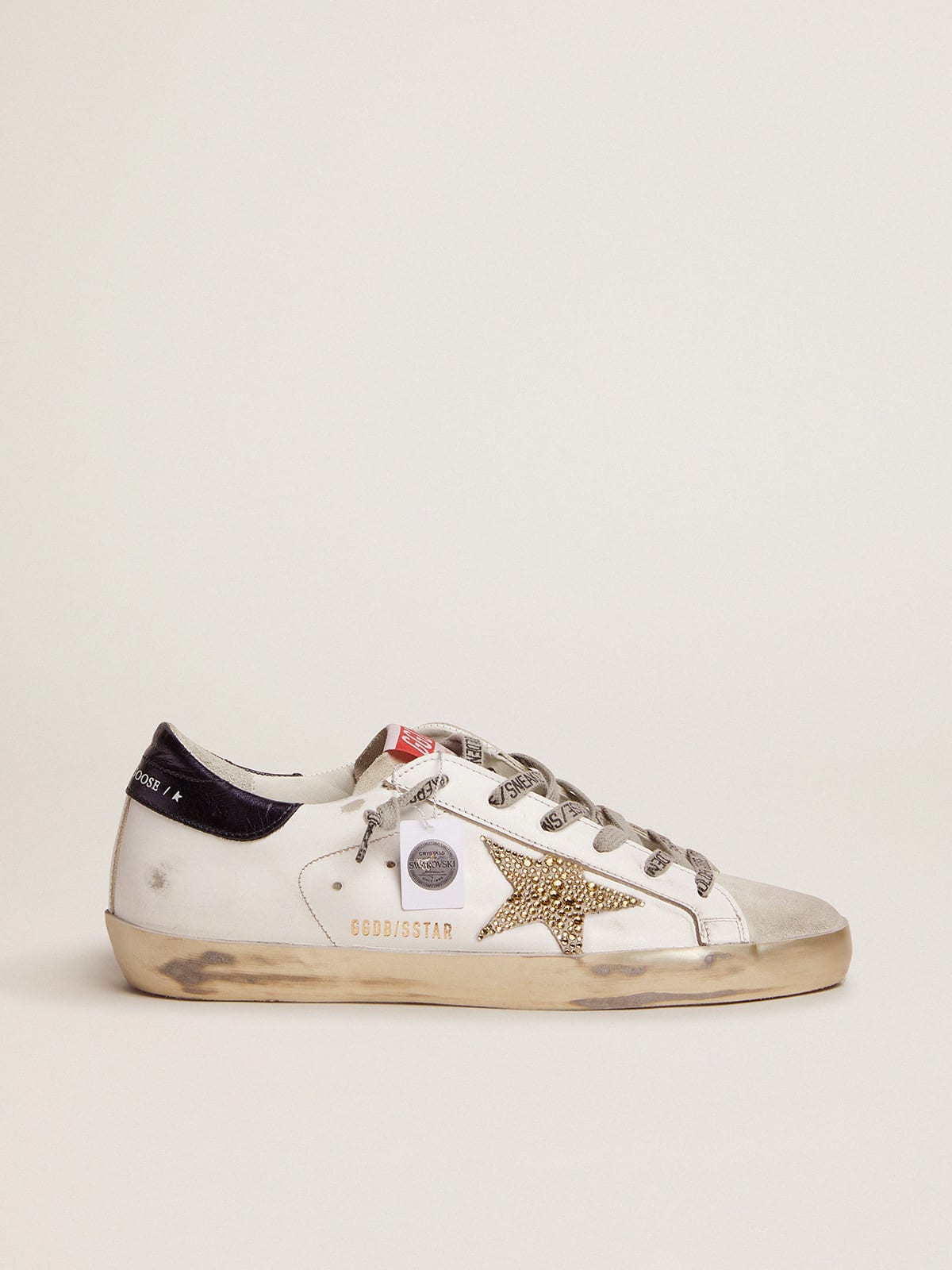 Women's Super-Star LTD with blue heel tab and Swarovski crystal star