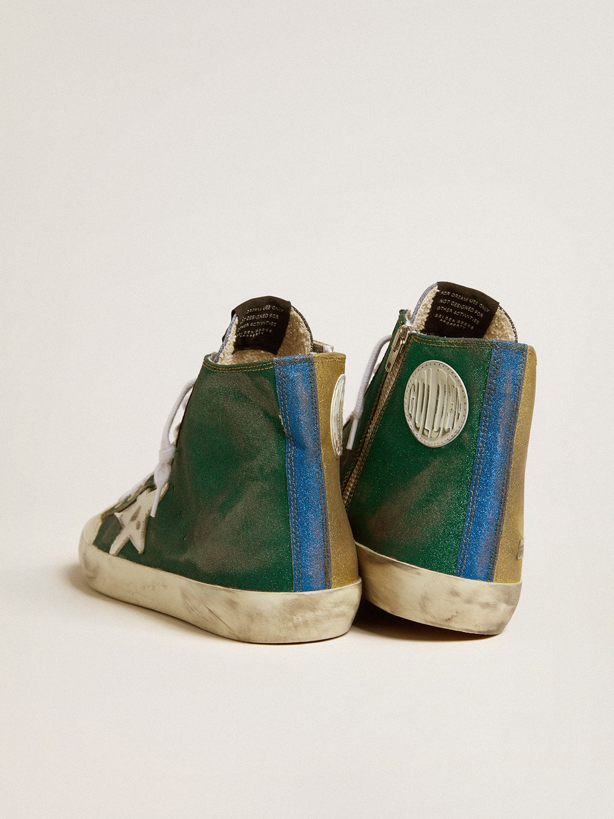 Men's Francy LAB in golden glitter with white leather star