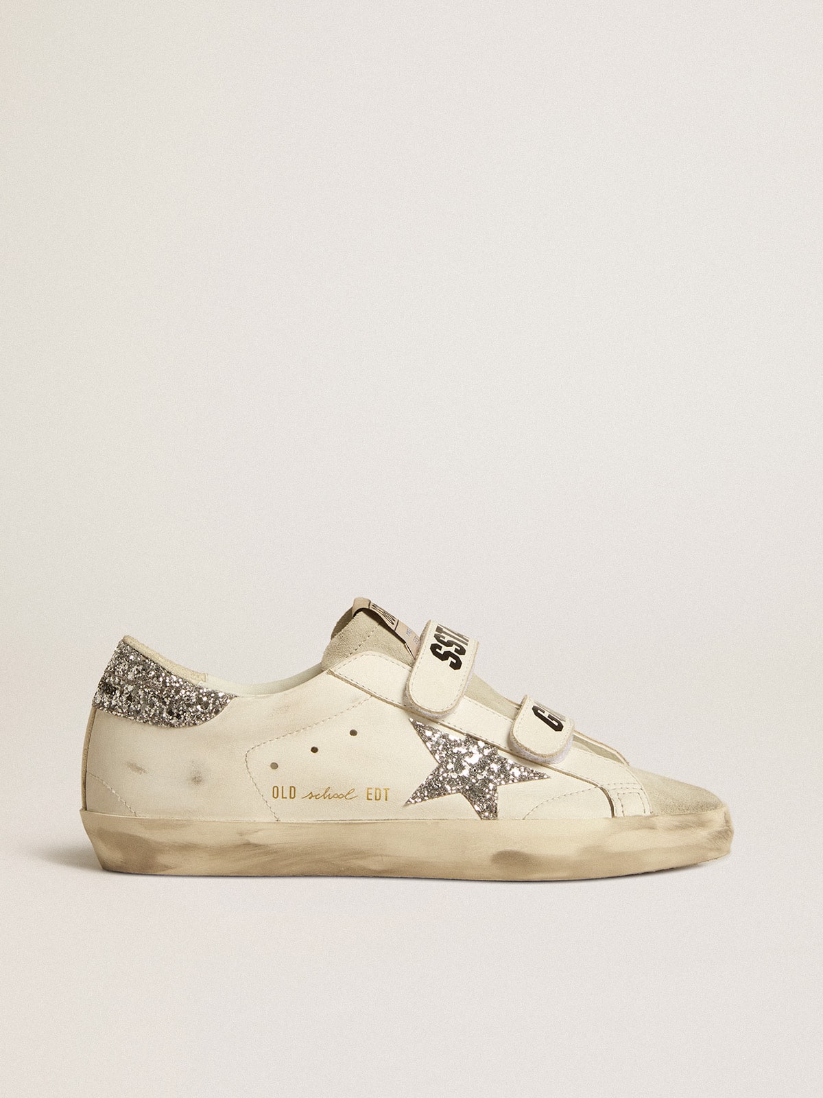 Women's Old School with silver glitter star and ice-gray suede tongue