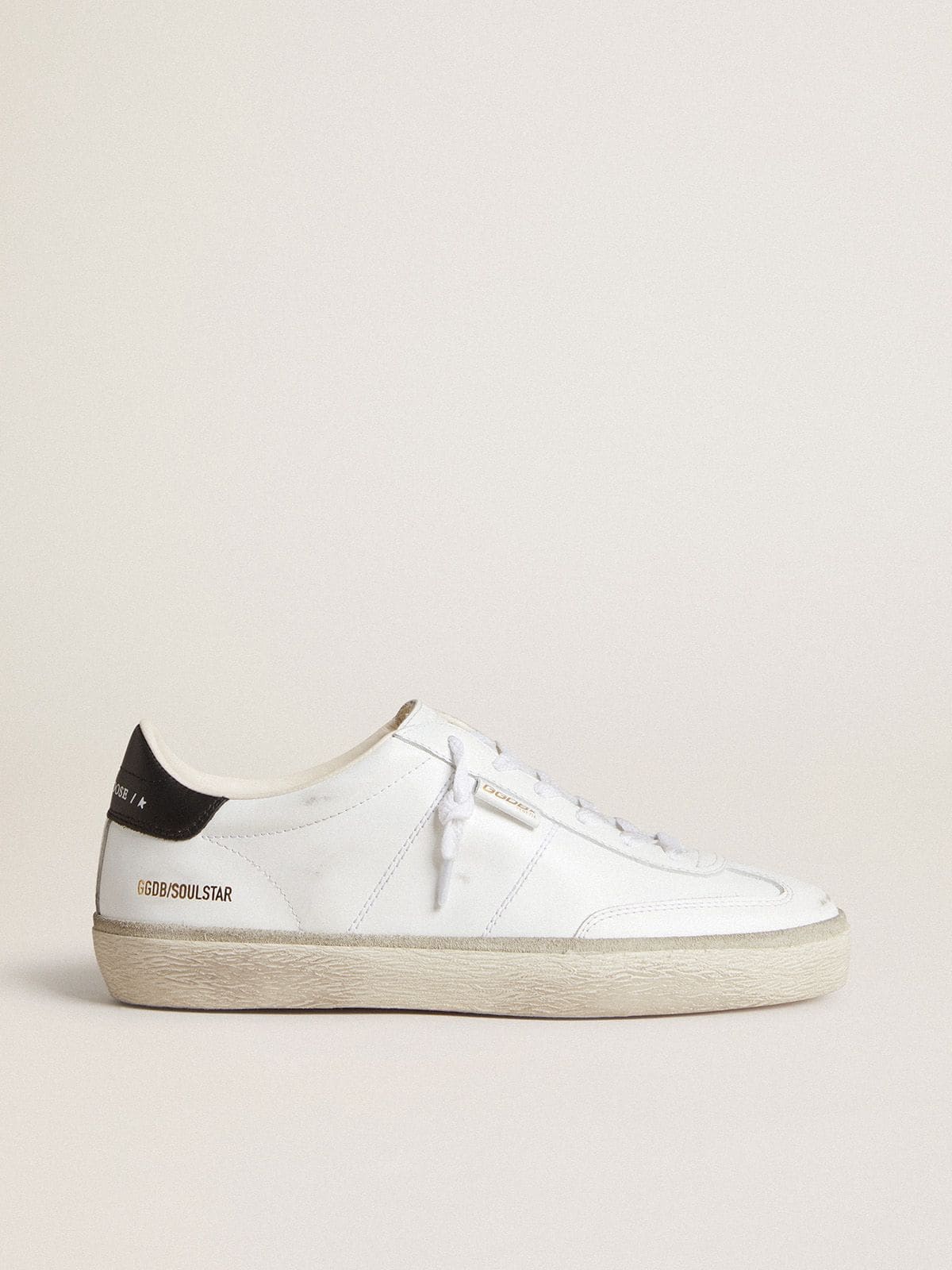Women's Soul Star in white leather with black leather heel tab
