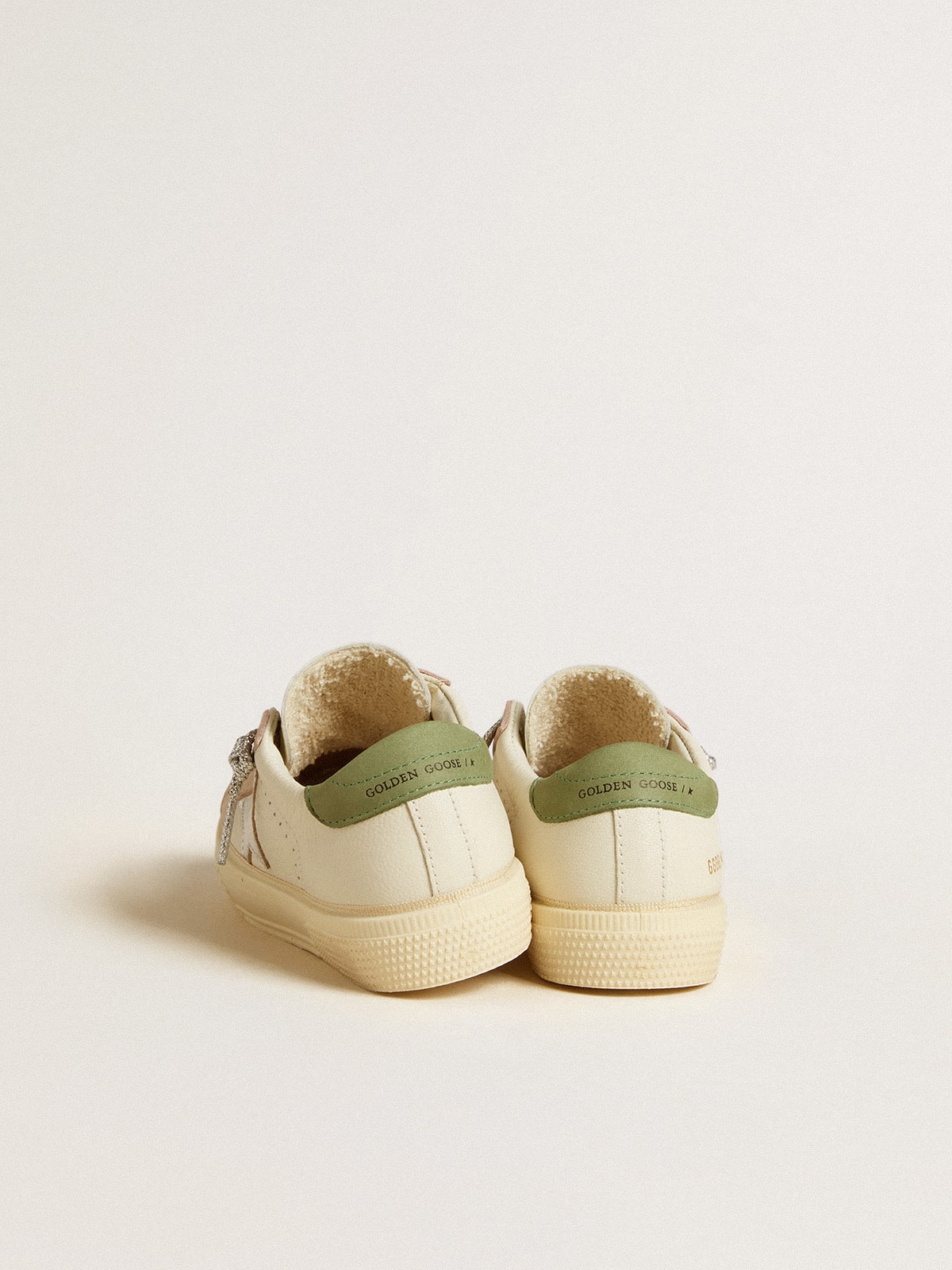 May Teen in nappa with silver star and olive green heel tab