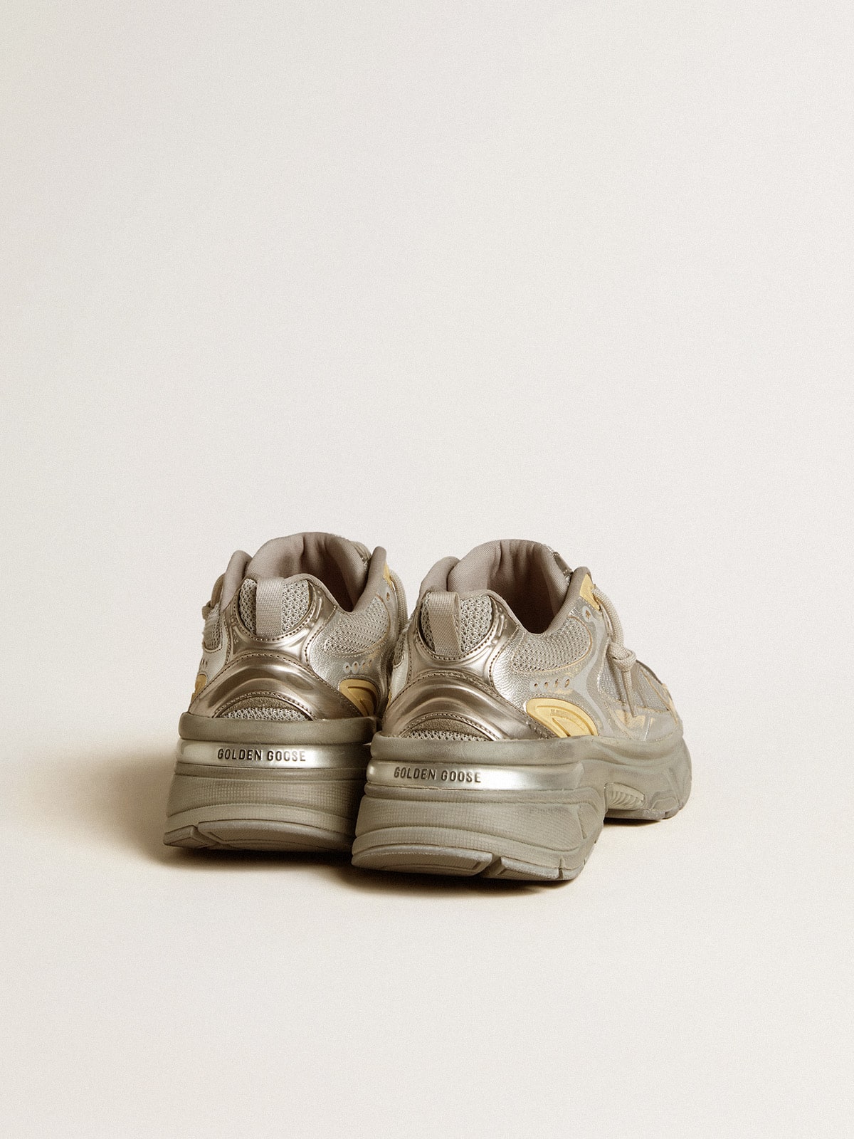 Women's Lightstar in metallic leather and silver mesh with gray star