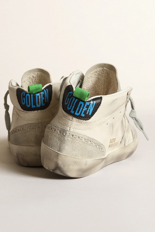 Women's Mid-Star with white leather star and gray suede inserts