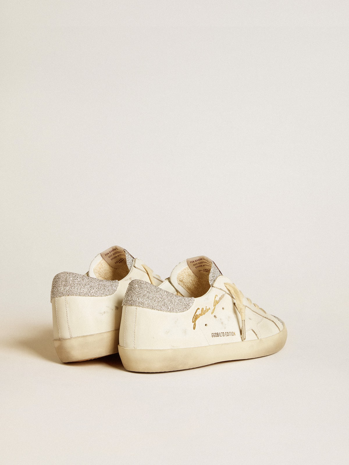 Women's Super-Star LTD in white leather with Swarovski micro-crystal inserts