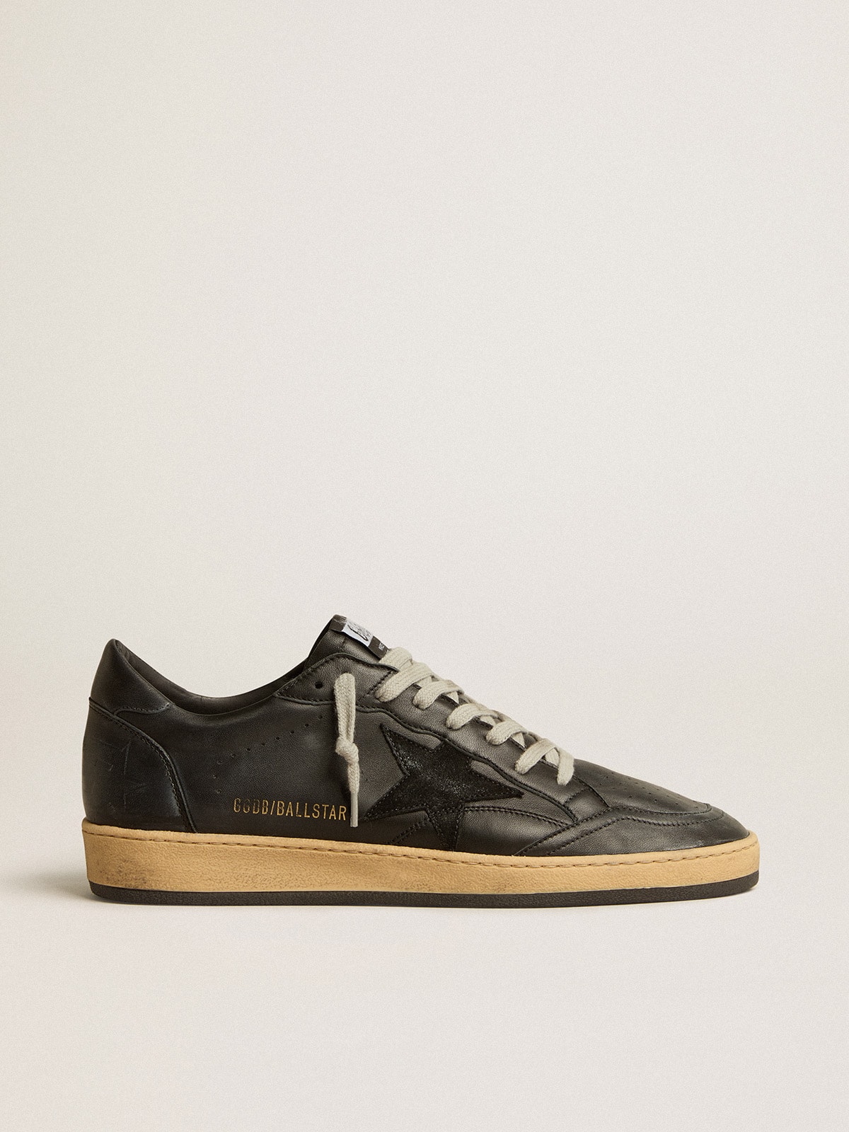 Men's Ball Star in black nappa with suede star and nappa heel tab