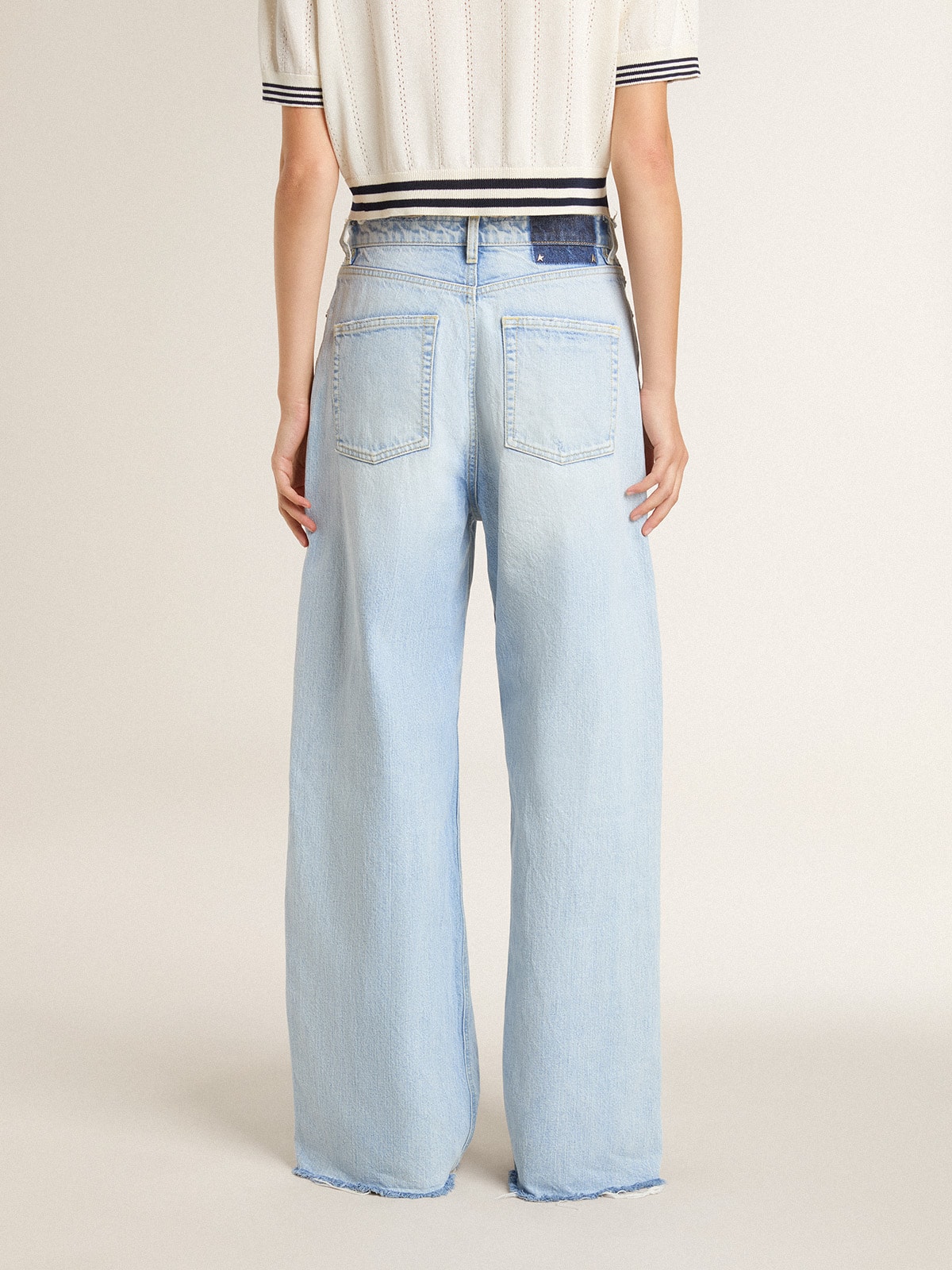 Women's pants in lived-in effect denim