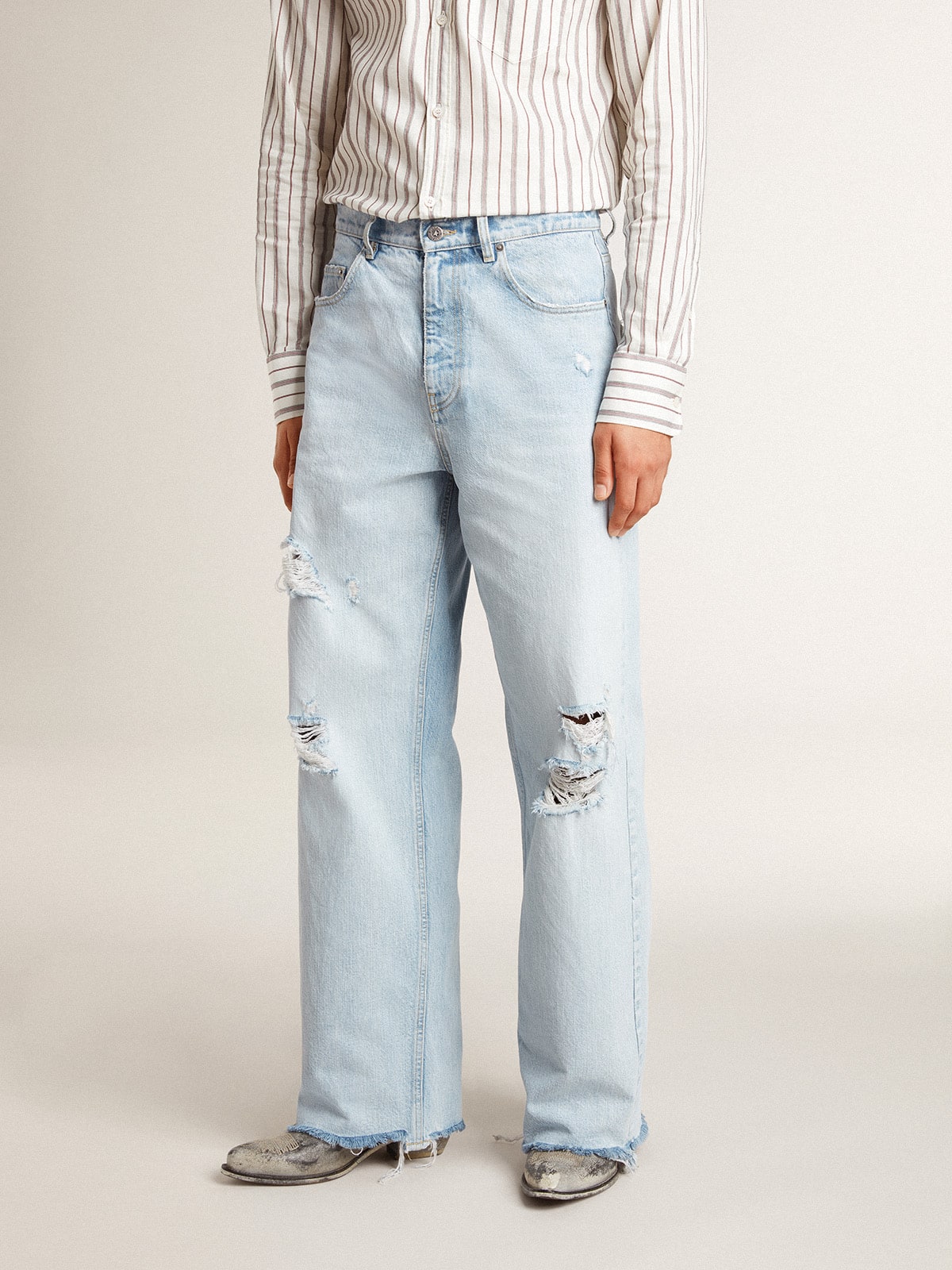 Men's pants in lived-in effect denim