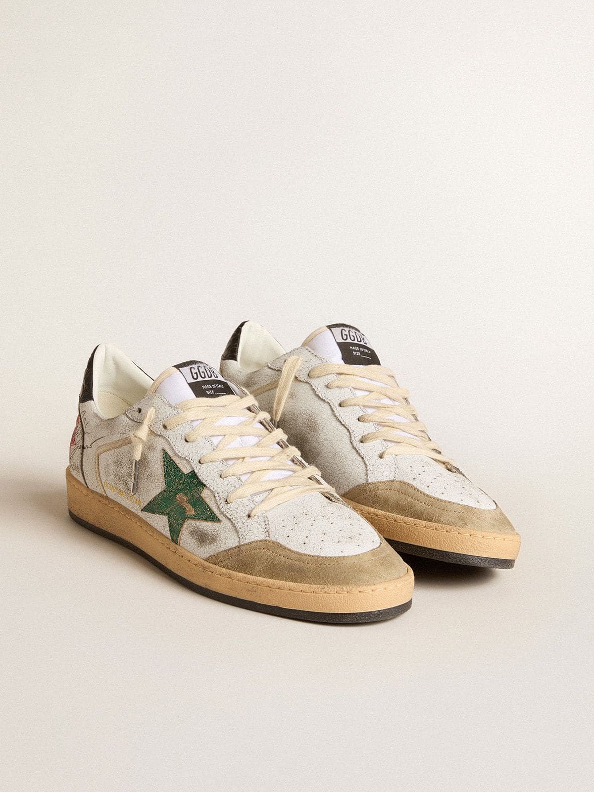Men's Ball Star with metallic leather star and gray leather heel tab