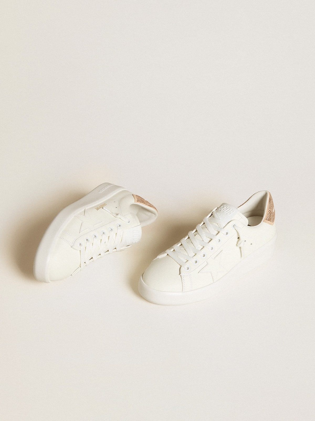 Purestar with leather star and suede heel tab with Swarovski crystals