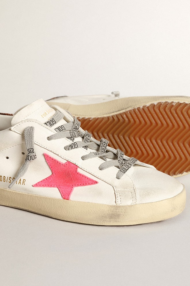 Women's Super-Star with pink suede star and pony skin heel tab