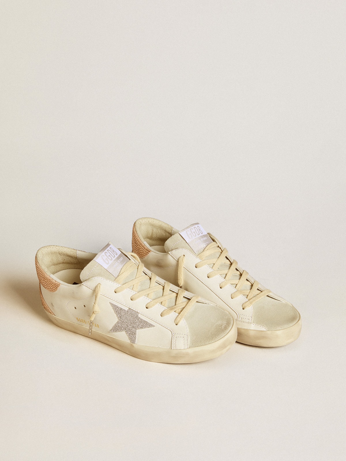 Women's Super-Star in leather with Swarovski crystal star and heel tab