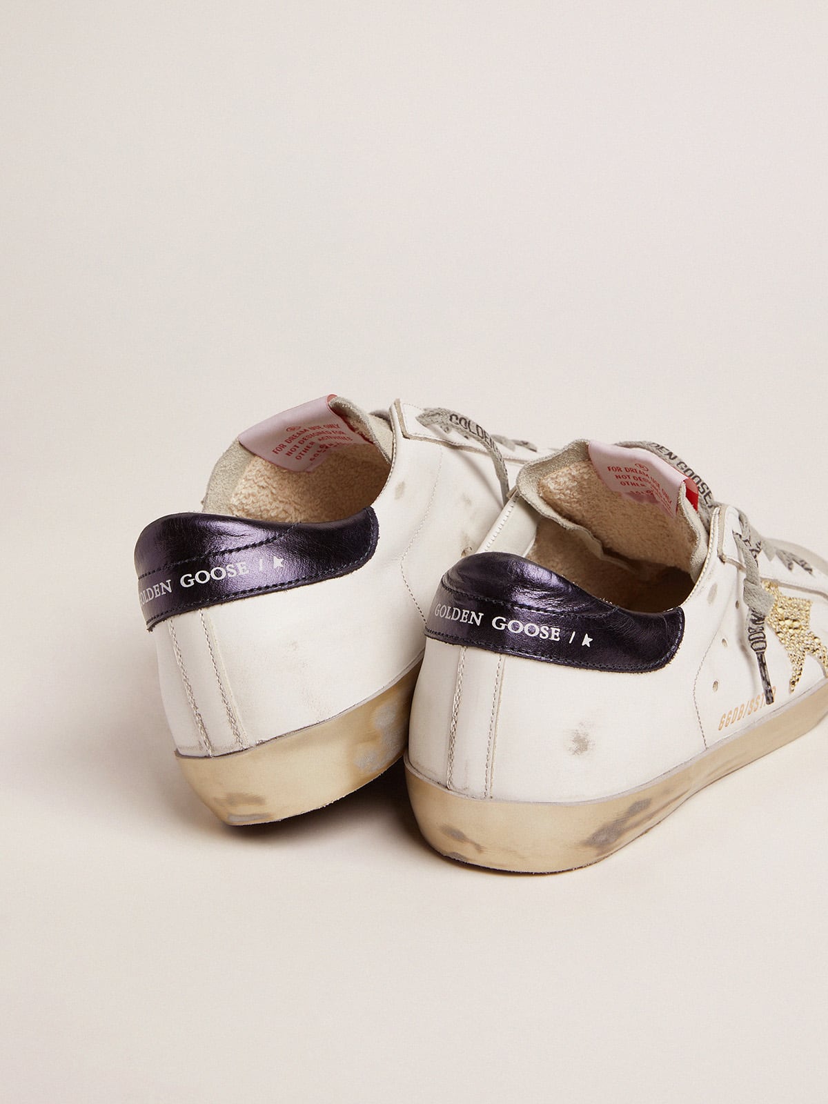 Women's Super-Star LTD with blue heel tab and Swarovski crystal star