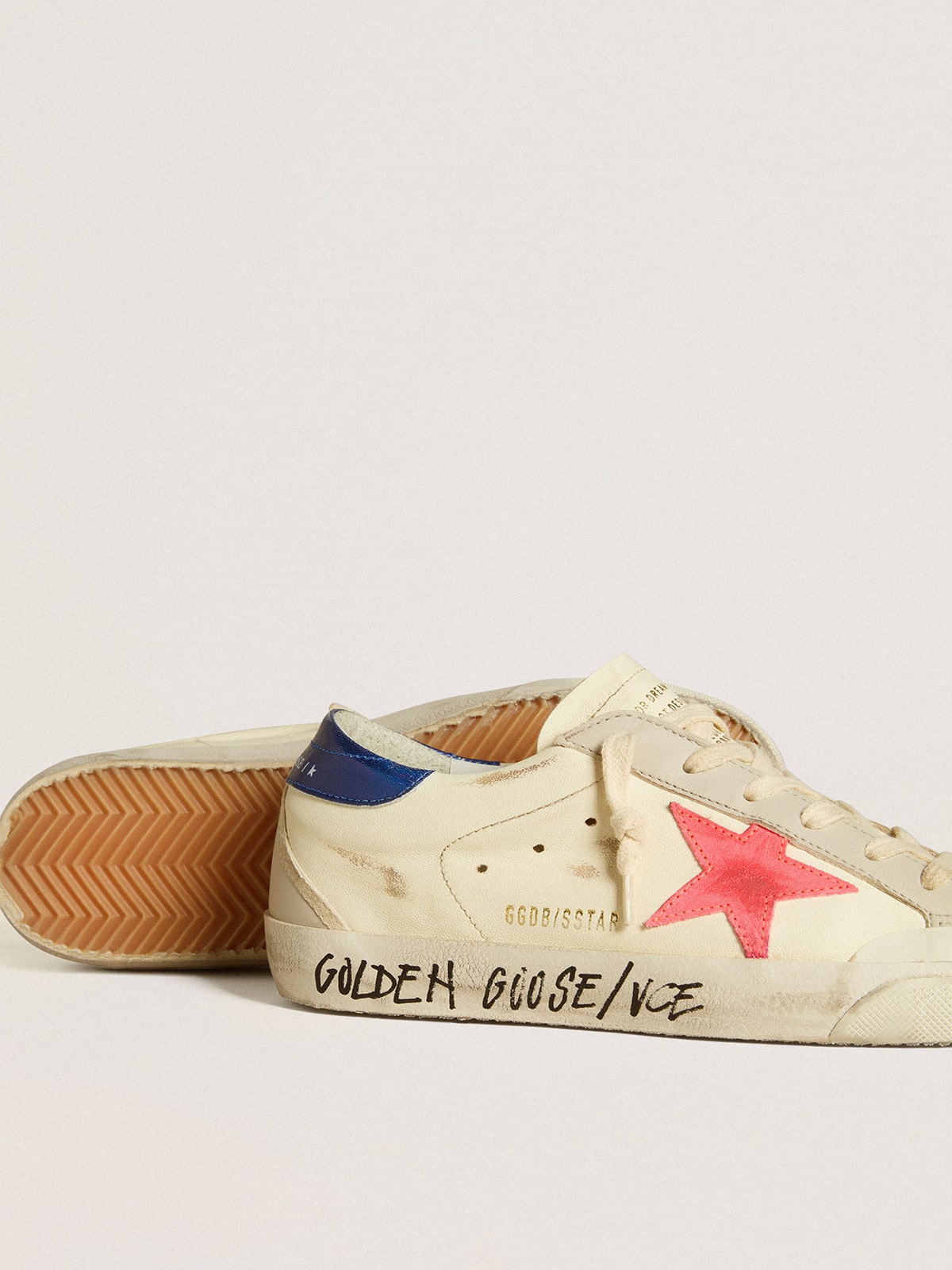 Women's Super-Star in nappa with suede star and metallic leather heel tab