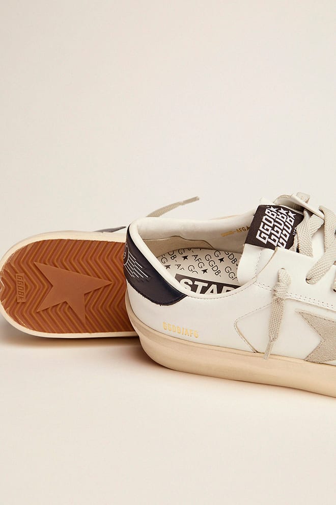 Women's Stardan with ice-gray suede star and blue heel tab
